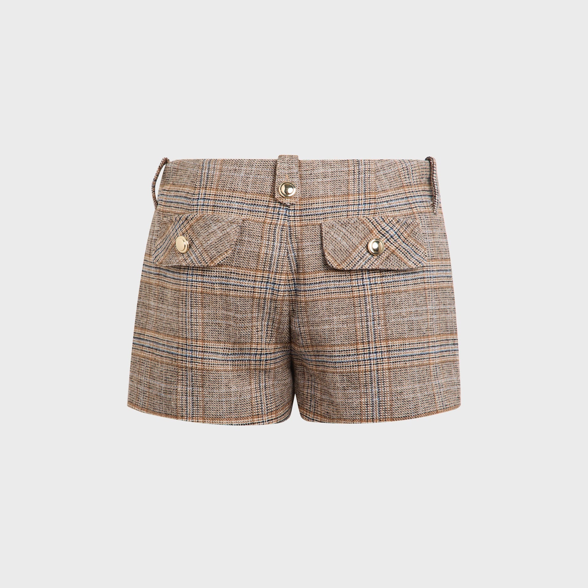 GUIZIO Penelope Patch Pocket Short - Tartan Plaid