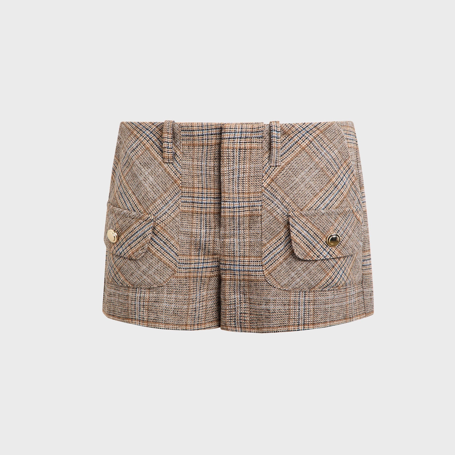 GUIZIO Penelope Patch Pocket Short - Tartan Plaid