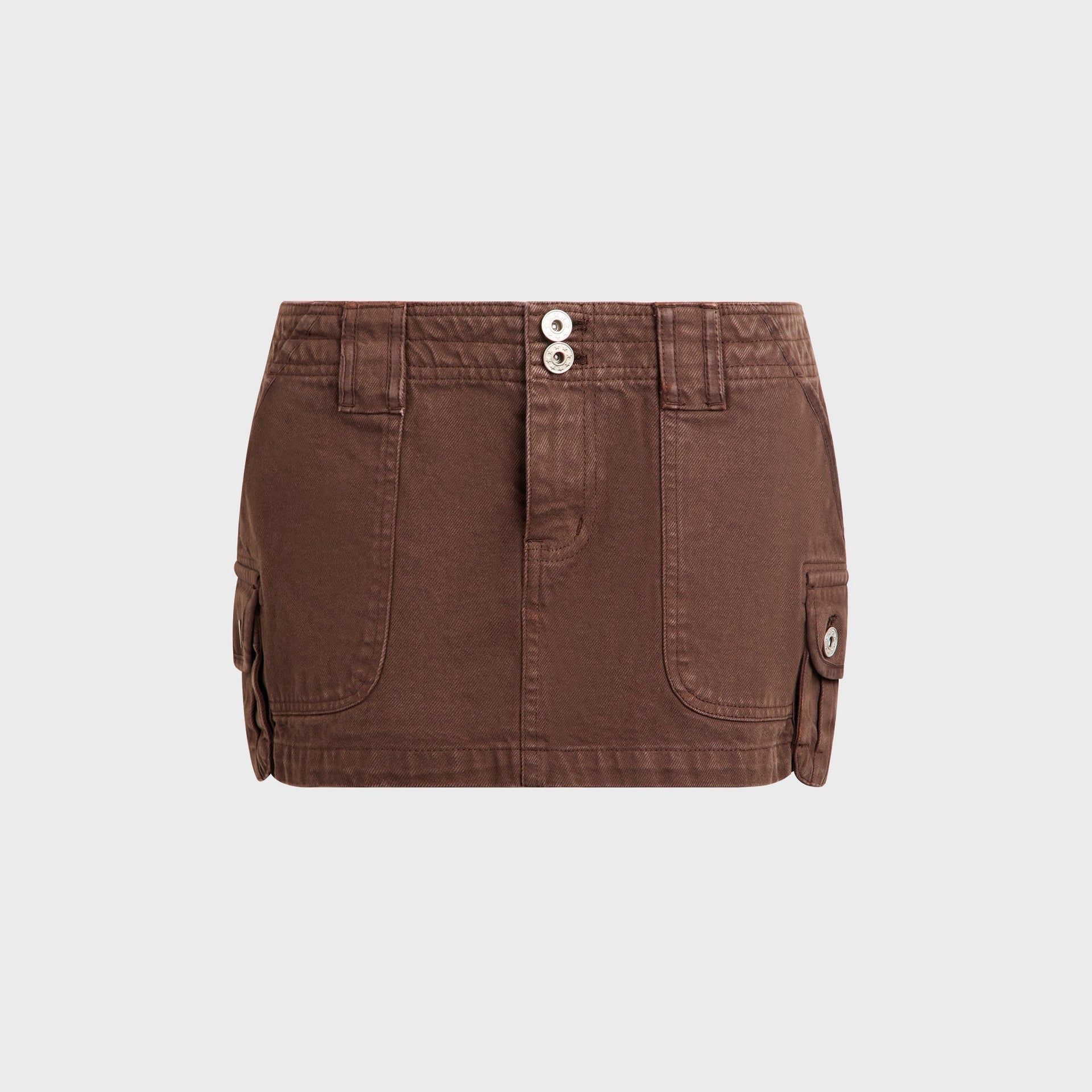 GUIZIO Anais Cargo Mini Skirt - Brown