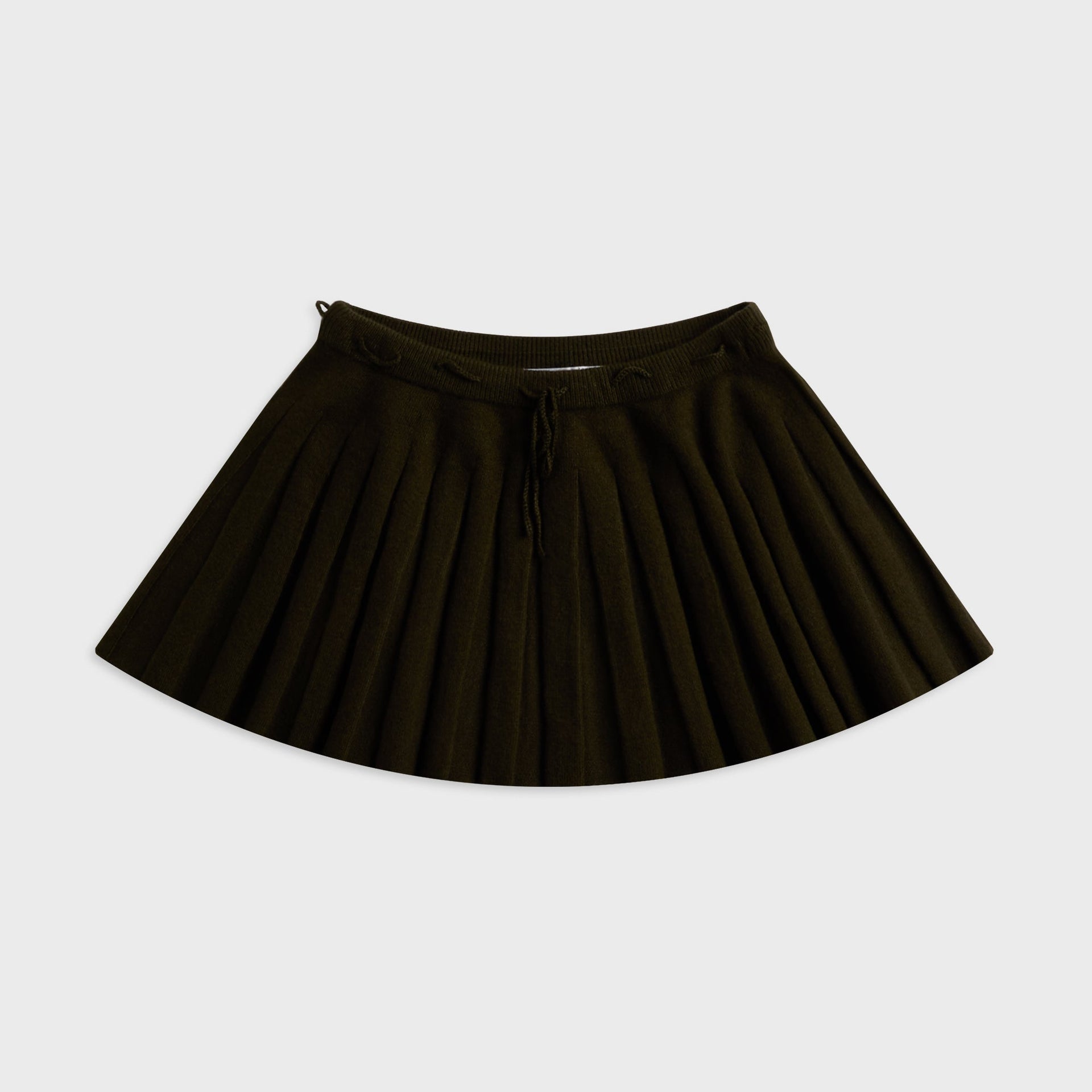 GUIZIO Cable Knit Mini Skirt - Dark Olive