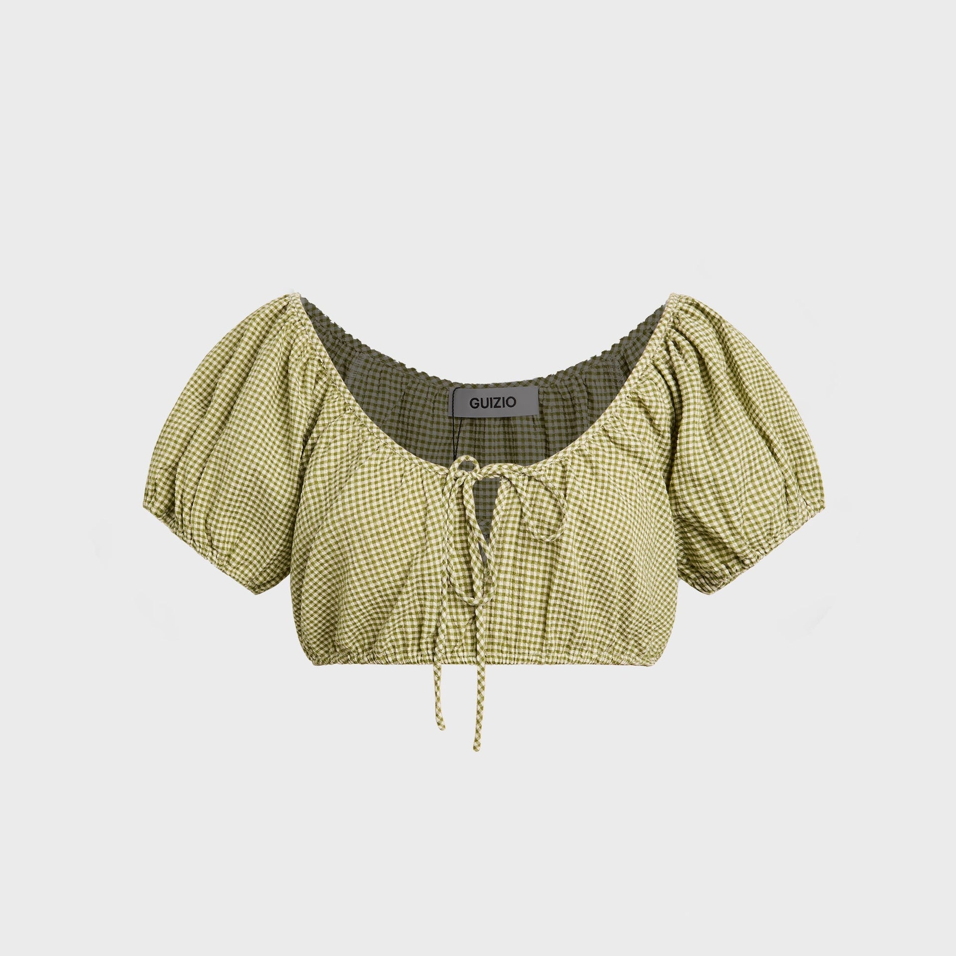 GUIZIO Ravello Gingham Top - Green