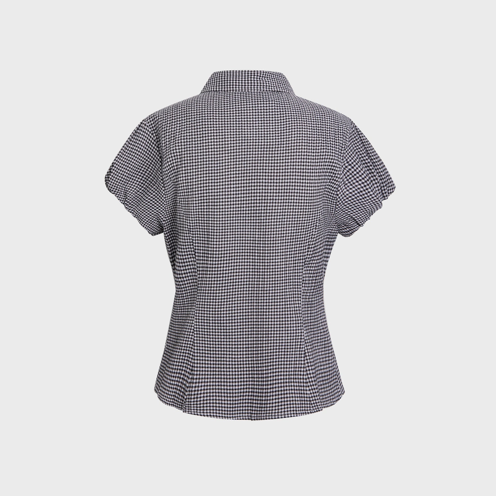 GUIZIO Liana Gingham Top in Black