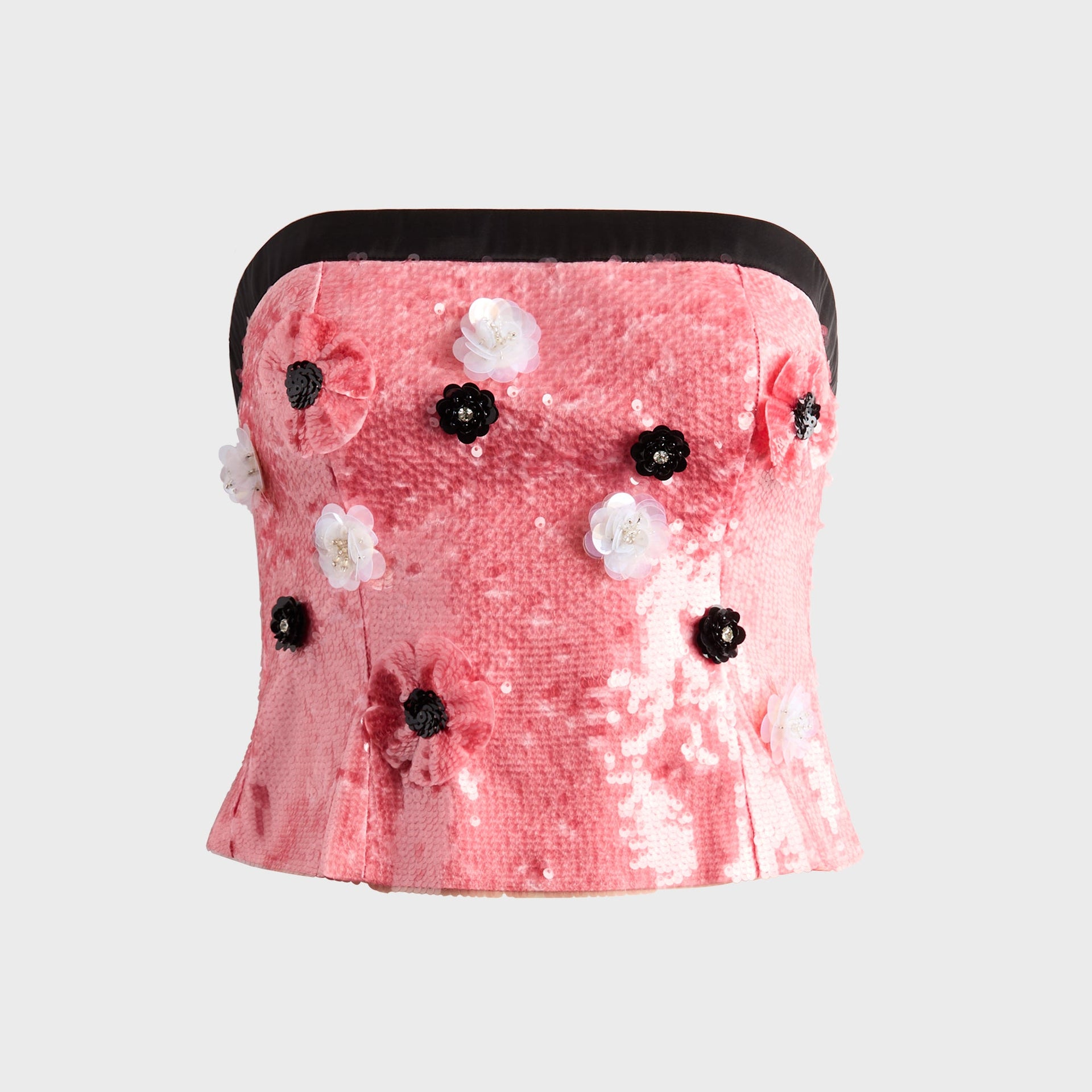 GUIZIO Chantal Sequin Tube Top in Ballet Slipper