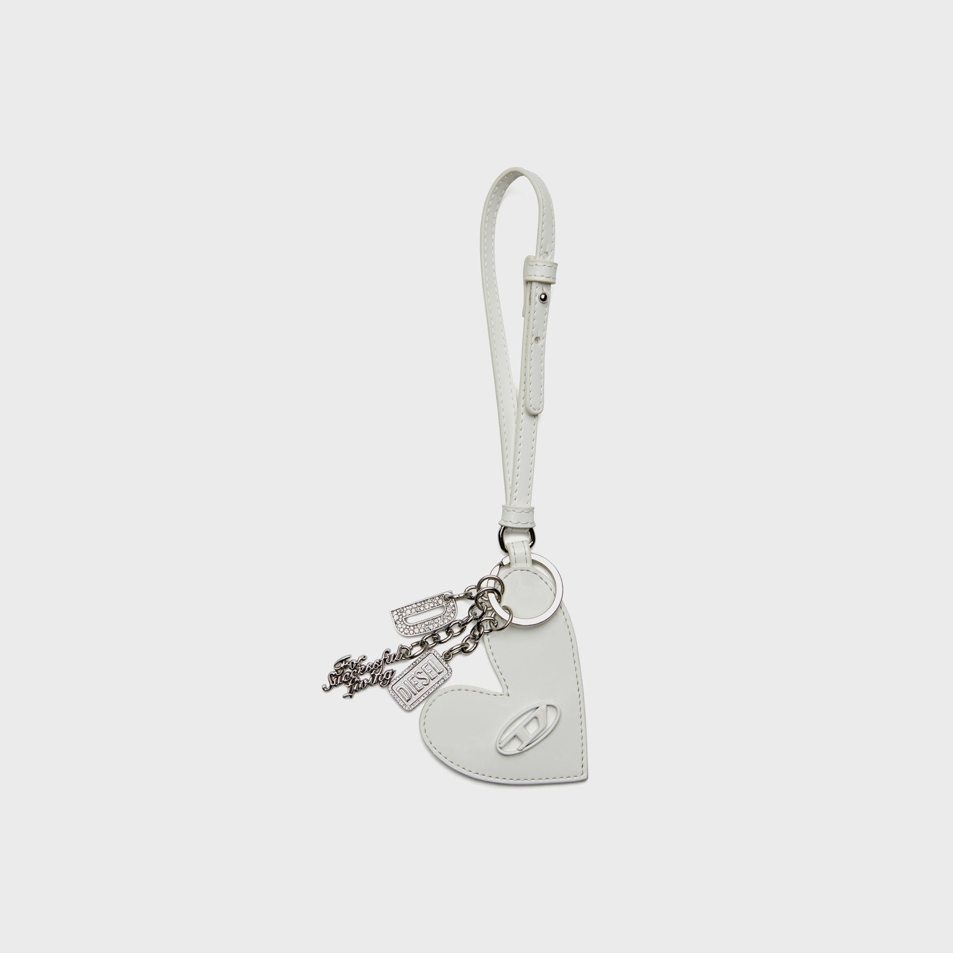 Diesel Heart Keyring in White