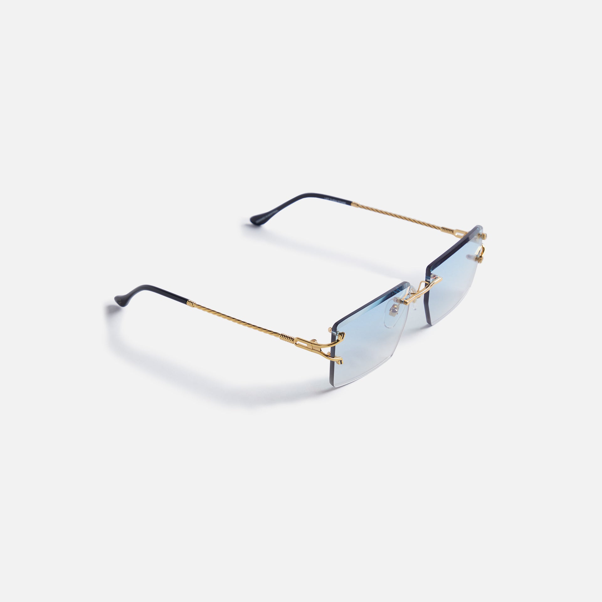 Vintage Frames Icon 24Kt Yellow Gold in Sky Blue Gradient