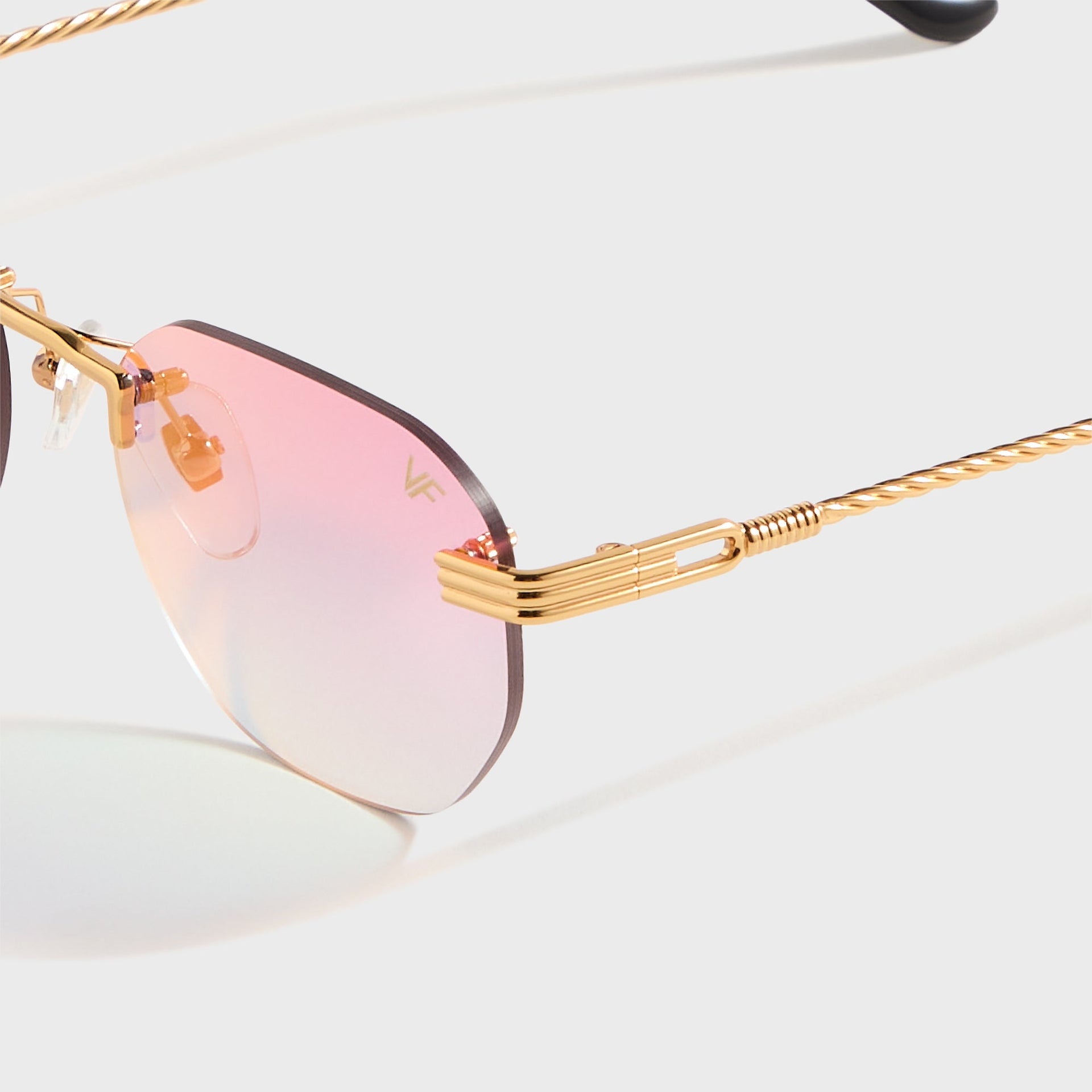 Vintage Frames Detroit Player Rimless Drill Mount 24KT in Gold / Grape Pop