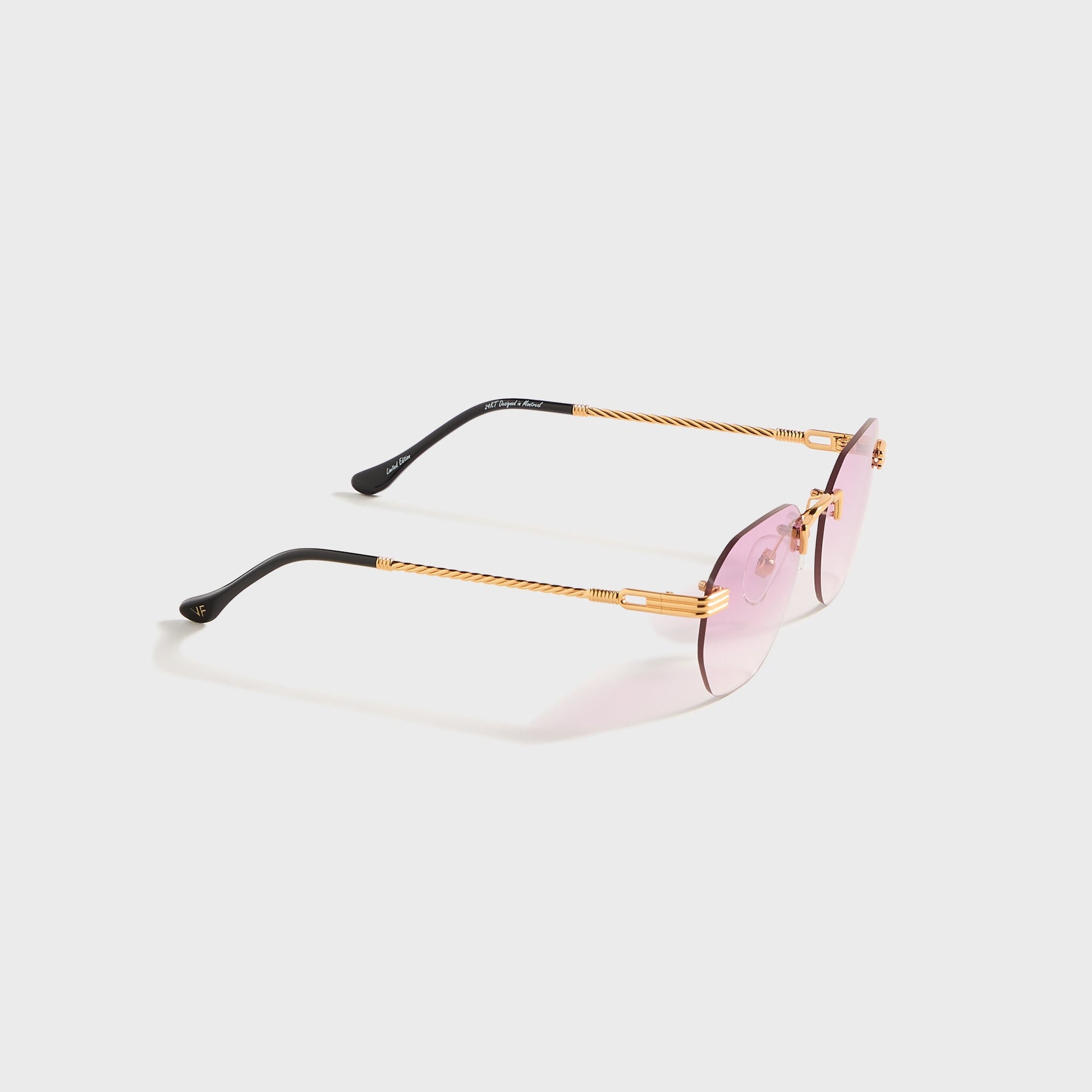 Vintage Frames Detroit Player Rimless Drill Mount 24KT in Gold / Gumdrop Gradient