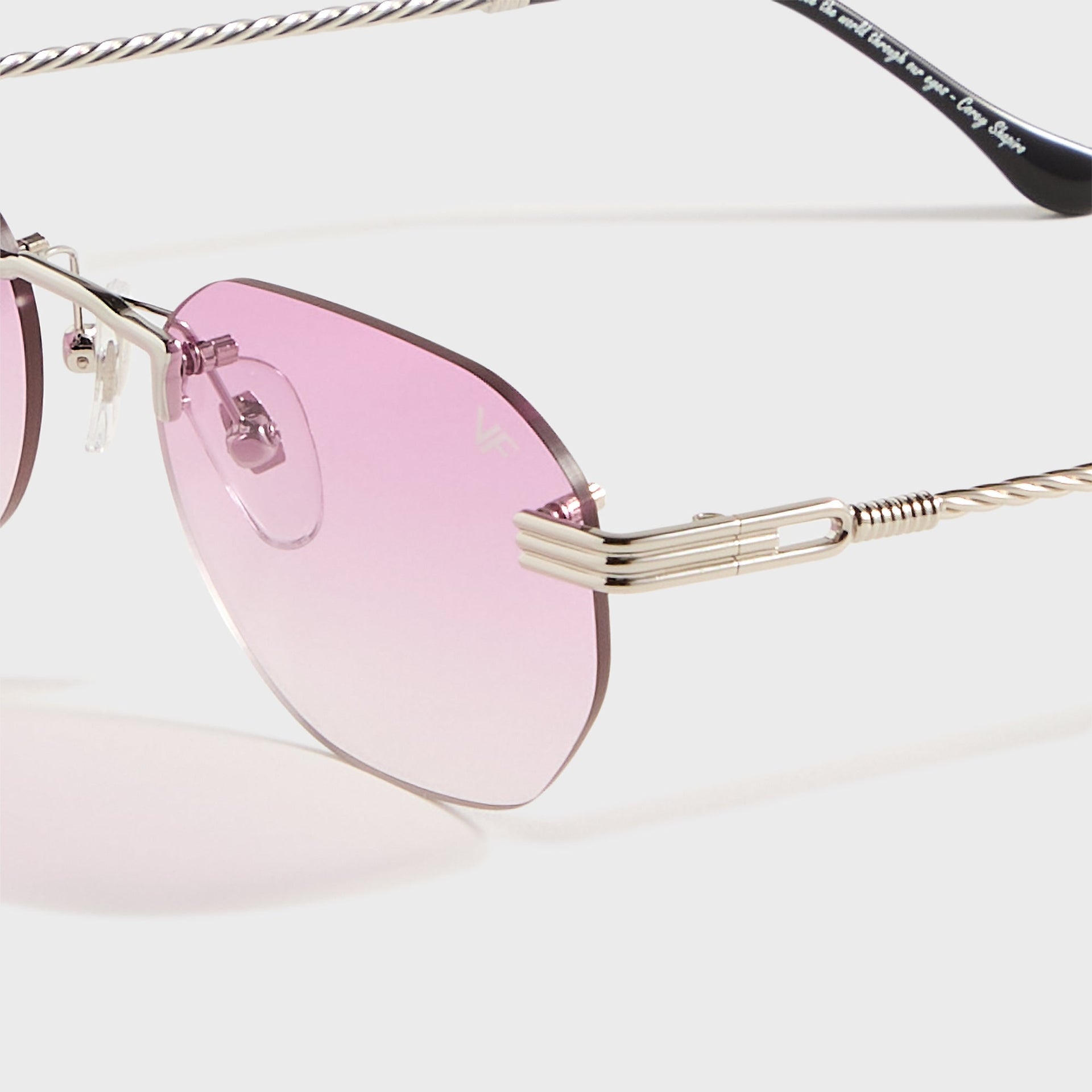 Vintage Frames Detroit Player Rimless Drill Mount 24KT in White Gold / Gum Drop