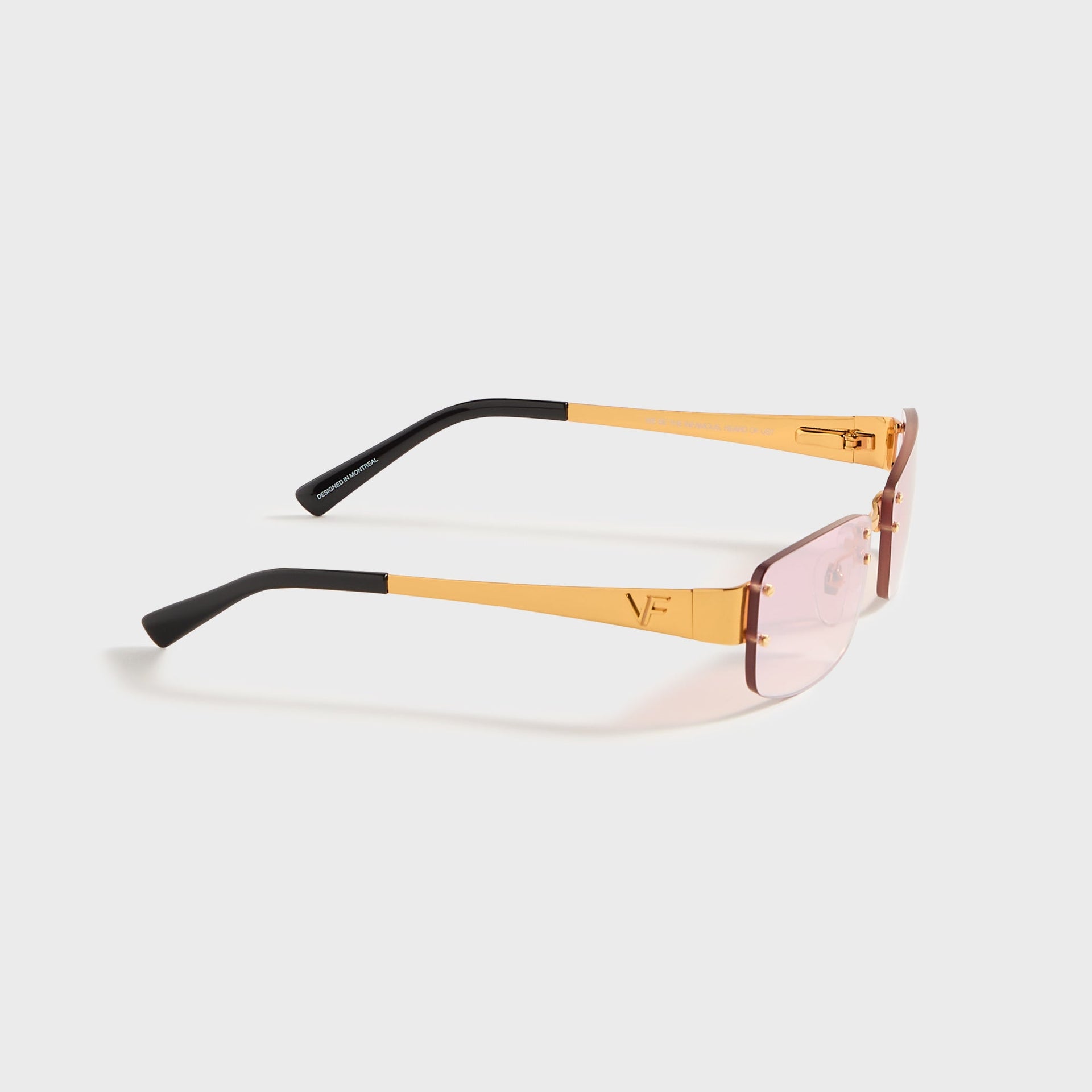 Vintage Frames Infamous Rimless Drill Mount 24KT in Gold / Nickel Pink