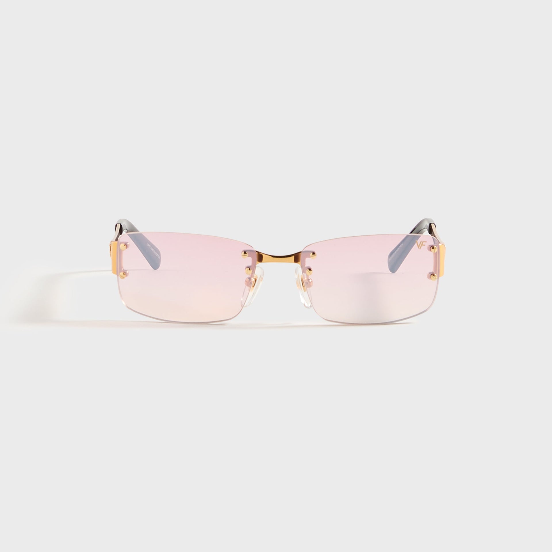 Vintage Frames Infamous Rimless Drill Mount 24KT in Gold / Nickel Pink