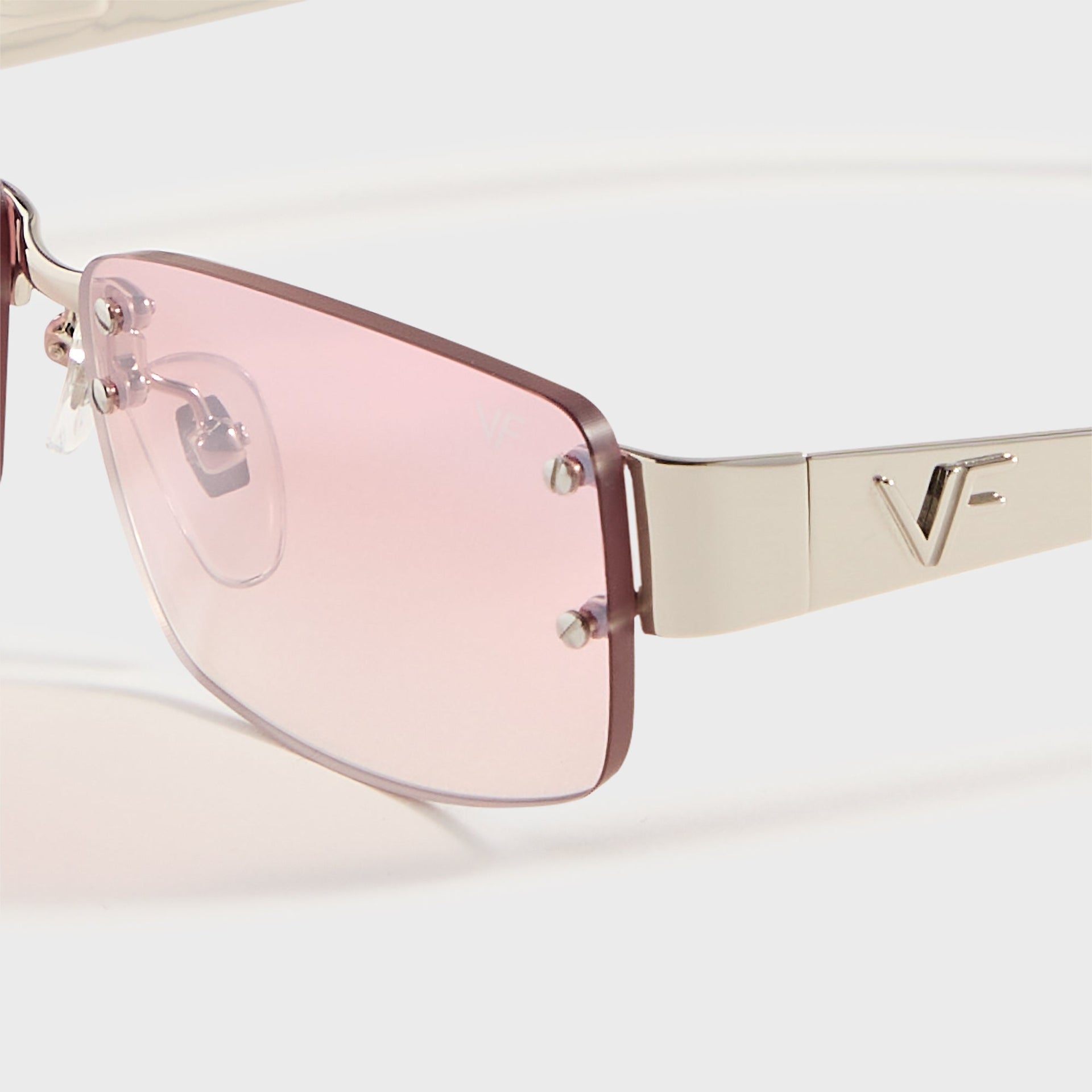 Vintage Frames Infamous Rimless Drill Mount 24KT in White Gold / Nickel Pink Gradient