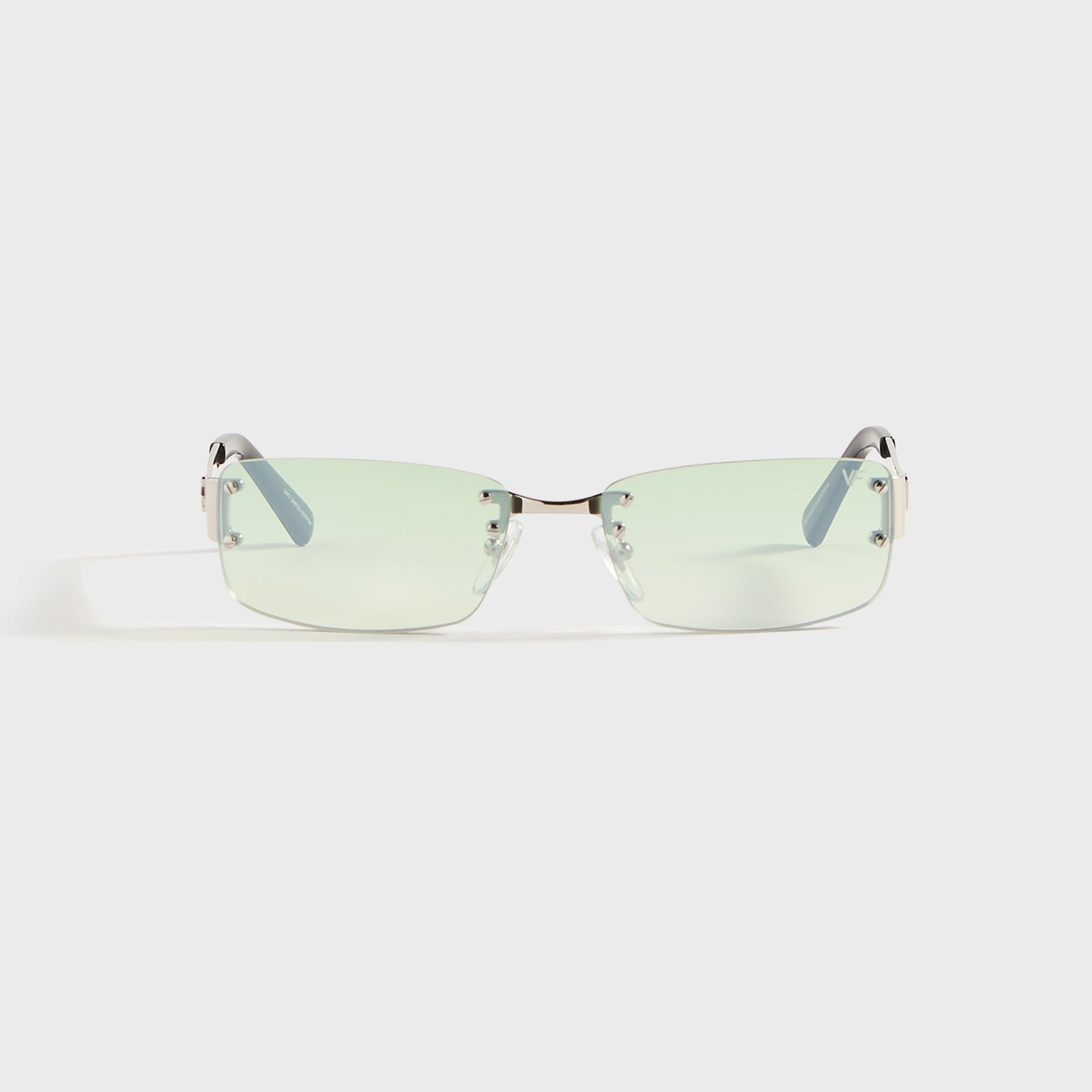 Vintage Frames Infamous Rimless Drill Mount 24KT in White Gold / Powder Green Gradient