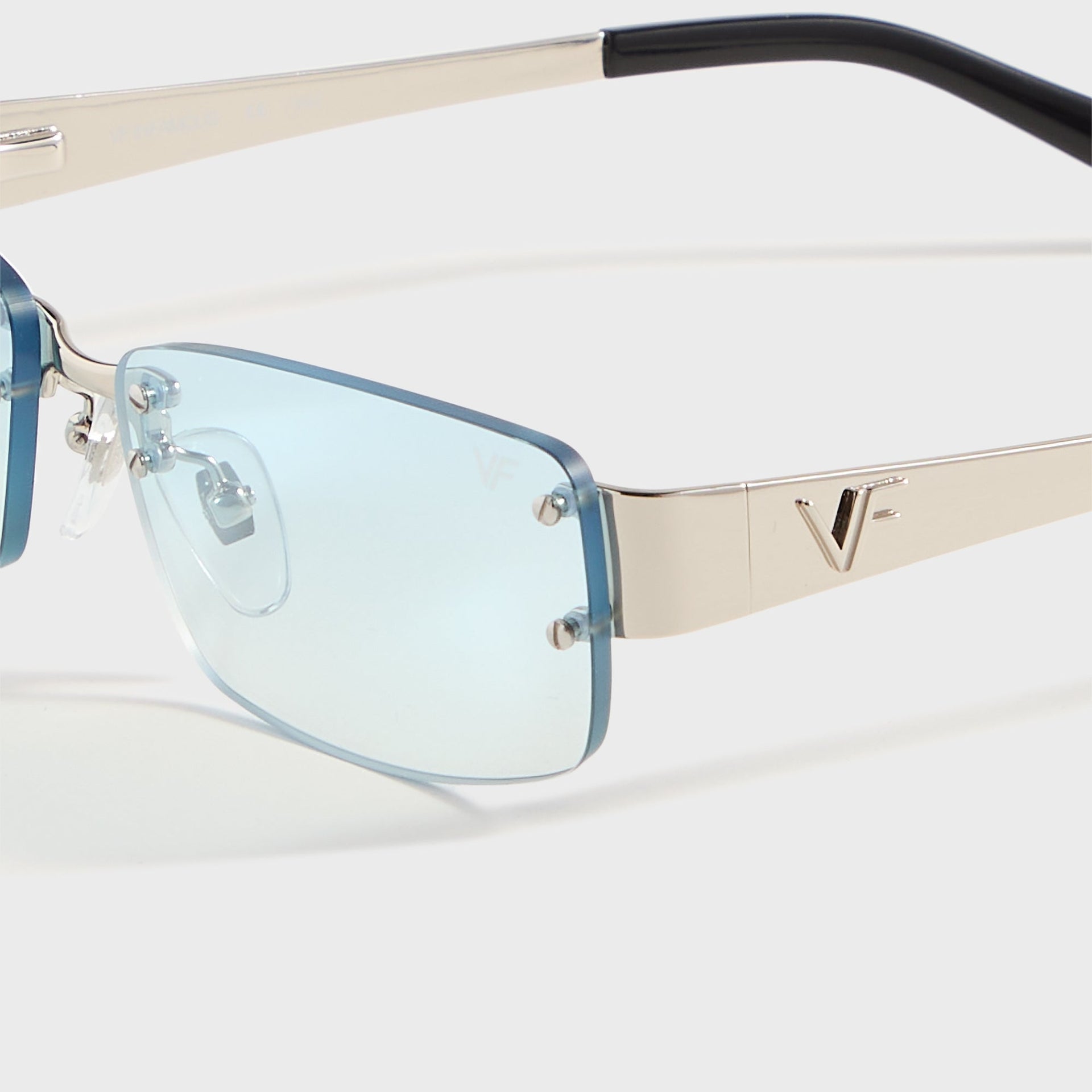 Vintage Frames Infamous Rimless Drill Mount 24KT in White Gold / Tiffany Blue Gradient