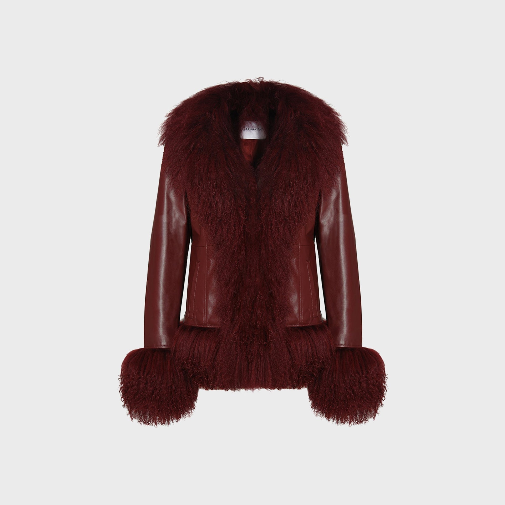 Susanna Chow Dorothy Leather Coat - Burgundy