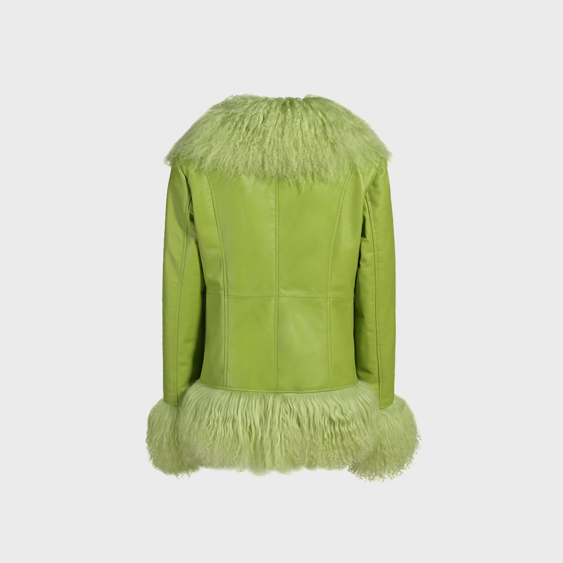 Susanna Chow Dorothy Leather Coat - Chartreuse