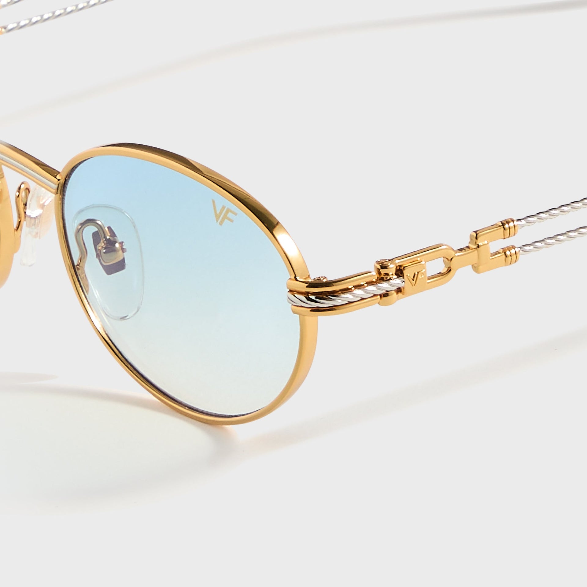 Vintage Frames Pac Double Rope Edition 18KT TwoinTone in Gold / Pastel Blue