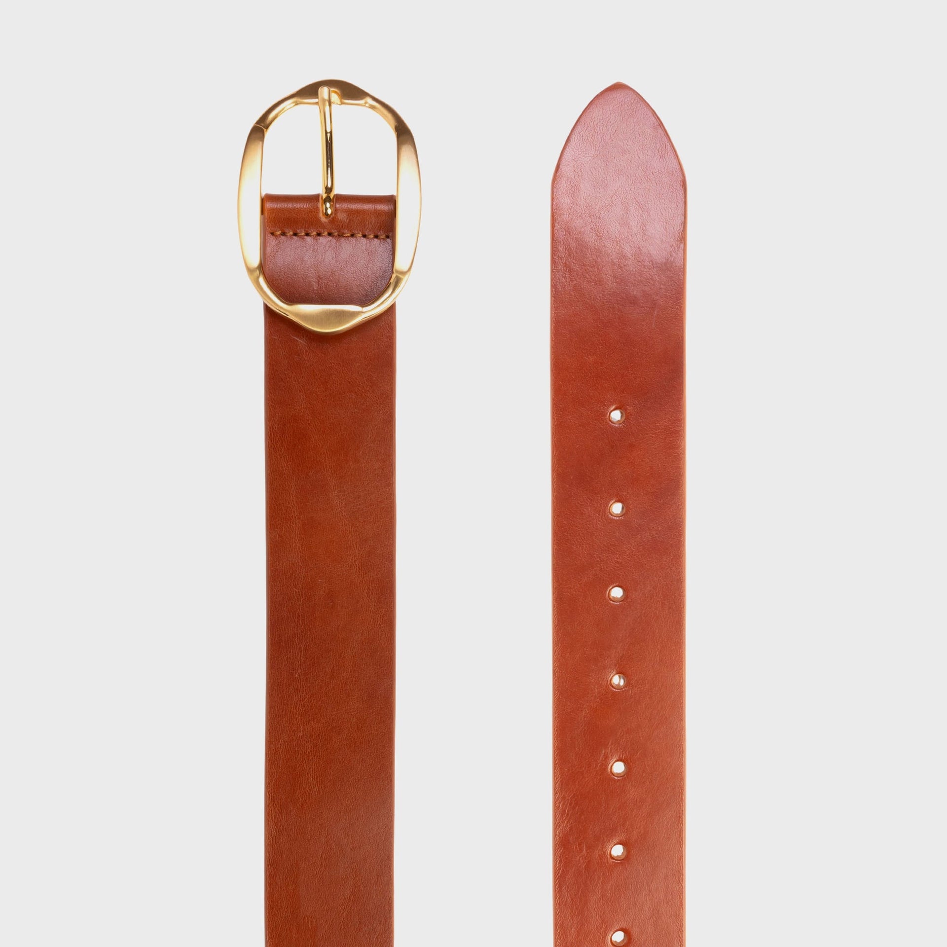 Black Suede Studio Dune Belt in Cappucino Leather