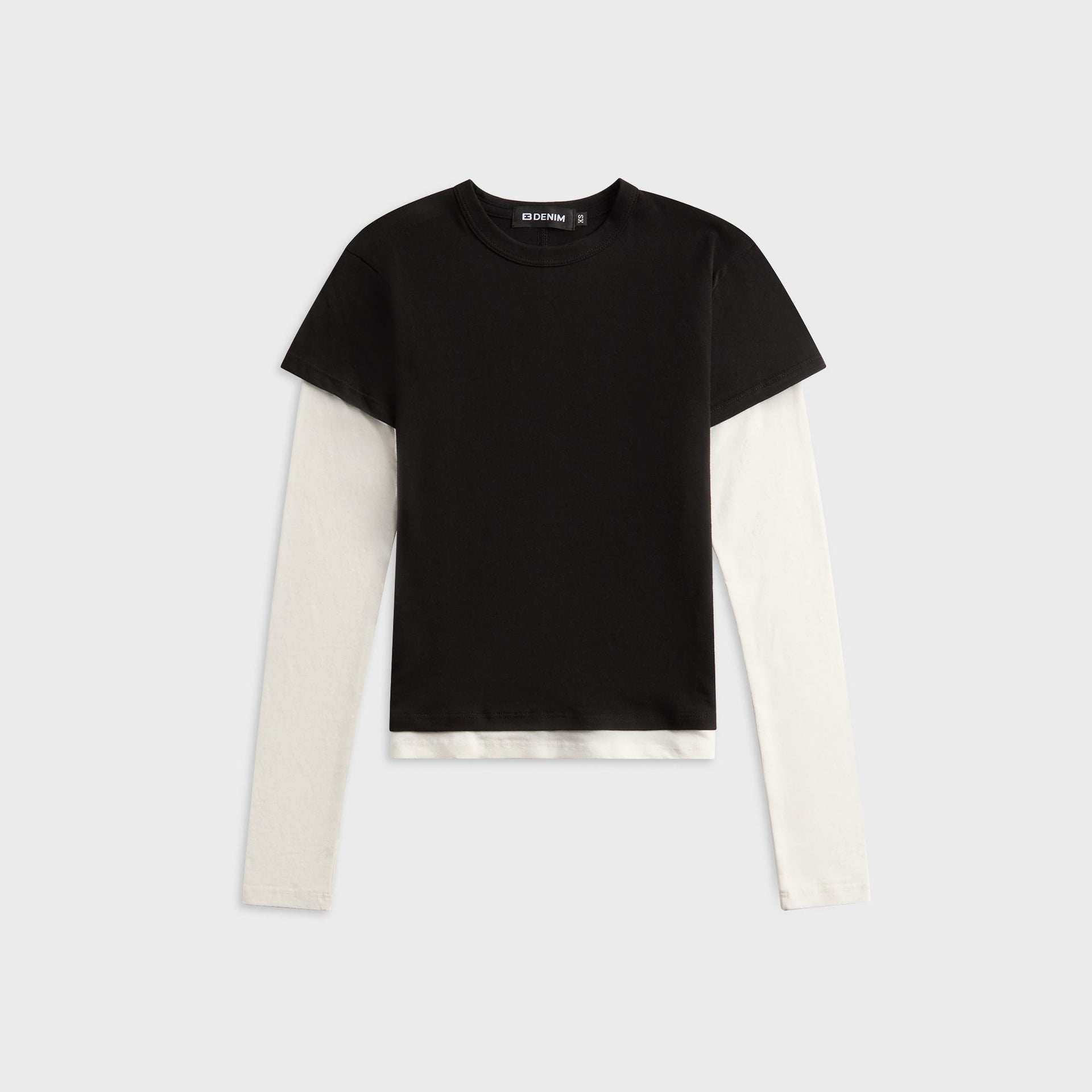 EB Denim Rory Layered Long Sleeve in Black / White