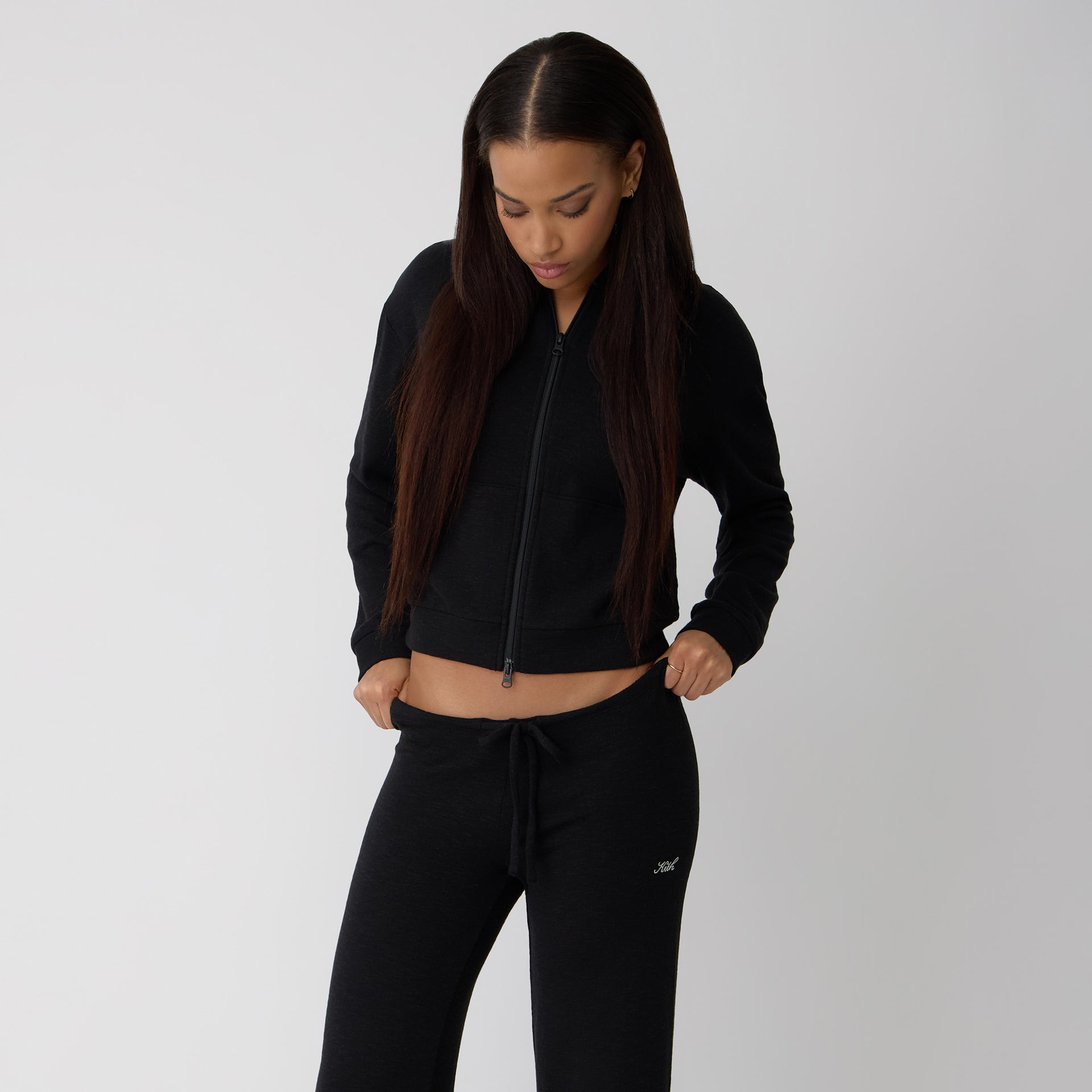 Kith Women Leary Lounge Zip Hoodie - Black