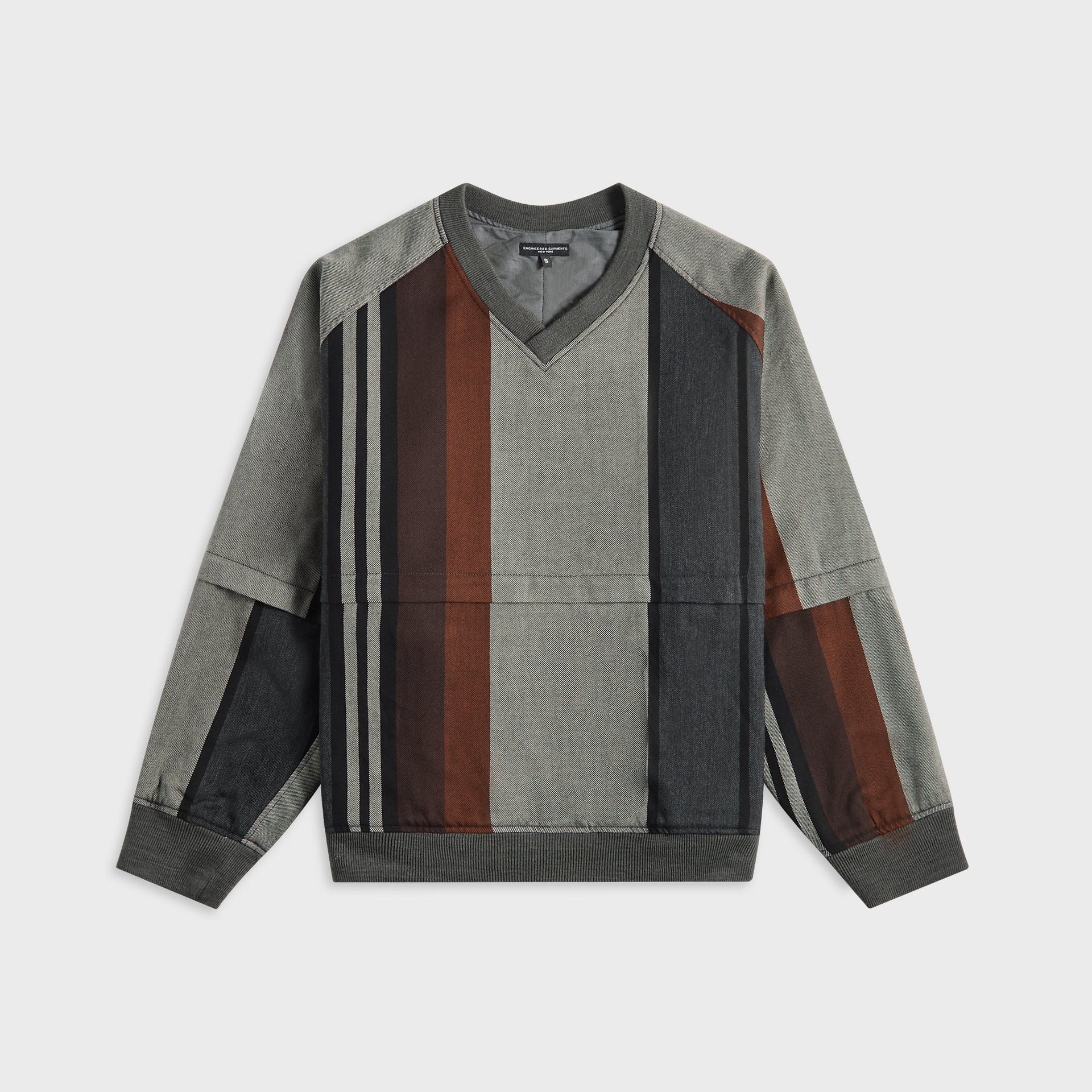 Engineered Garments Wind Pull Wide Stripe Worsted Wool Sweater - Multi Color