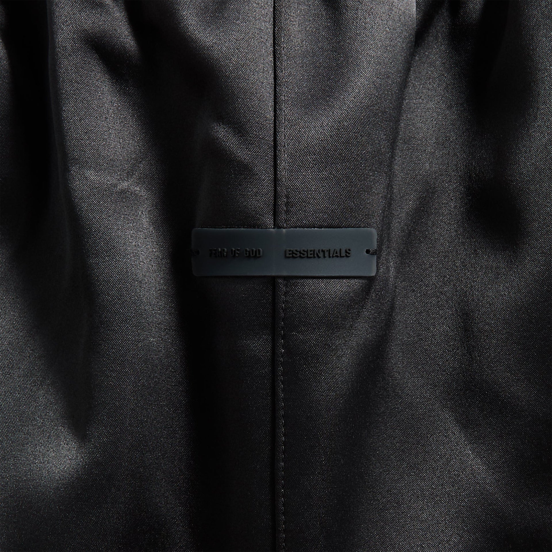 Essentials Bonded Satin Relaxed Track Pant in Jet Black