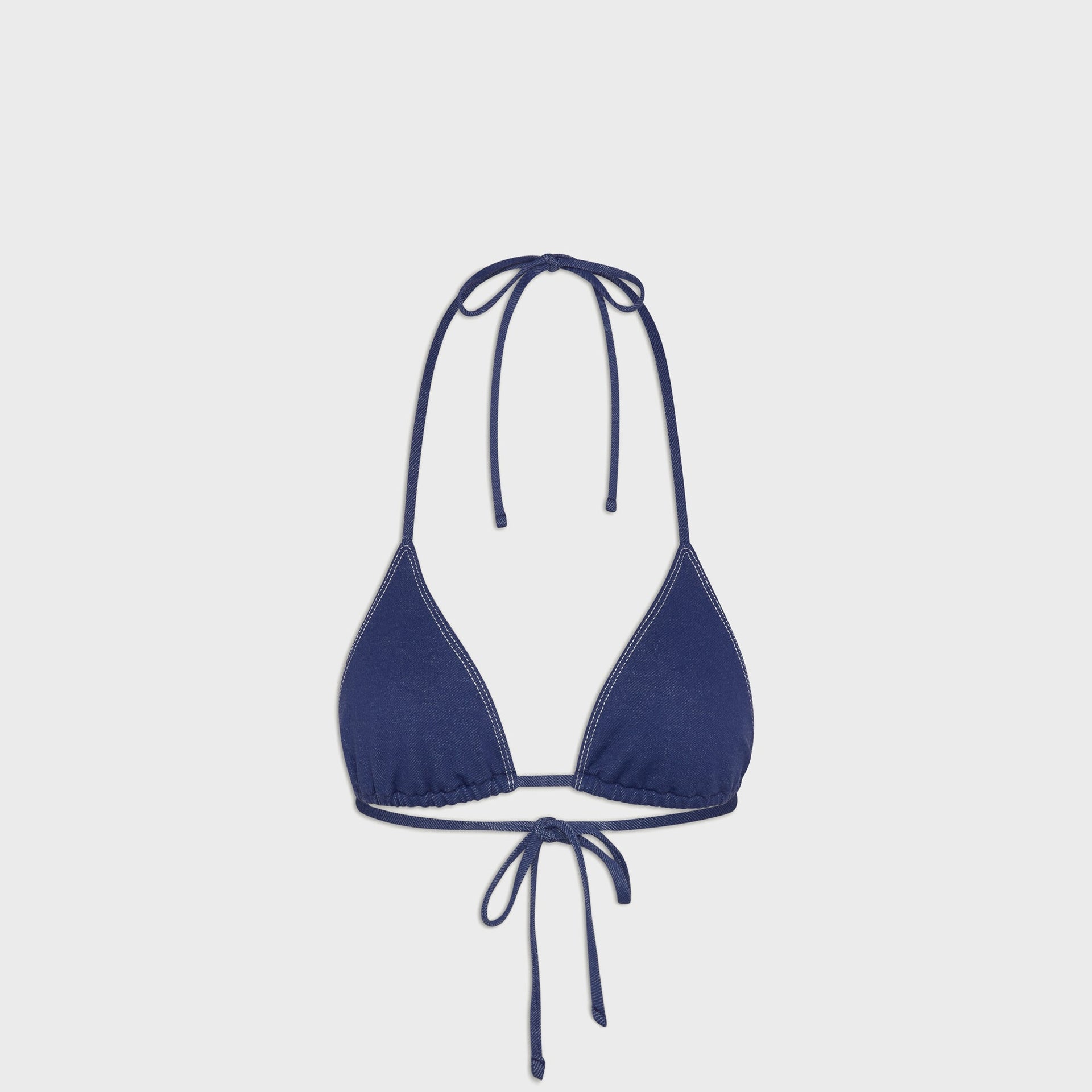 Frankies Bikinis x Bella Hadid Nick Denim Top in Summer Denim