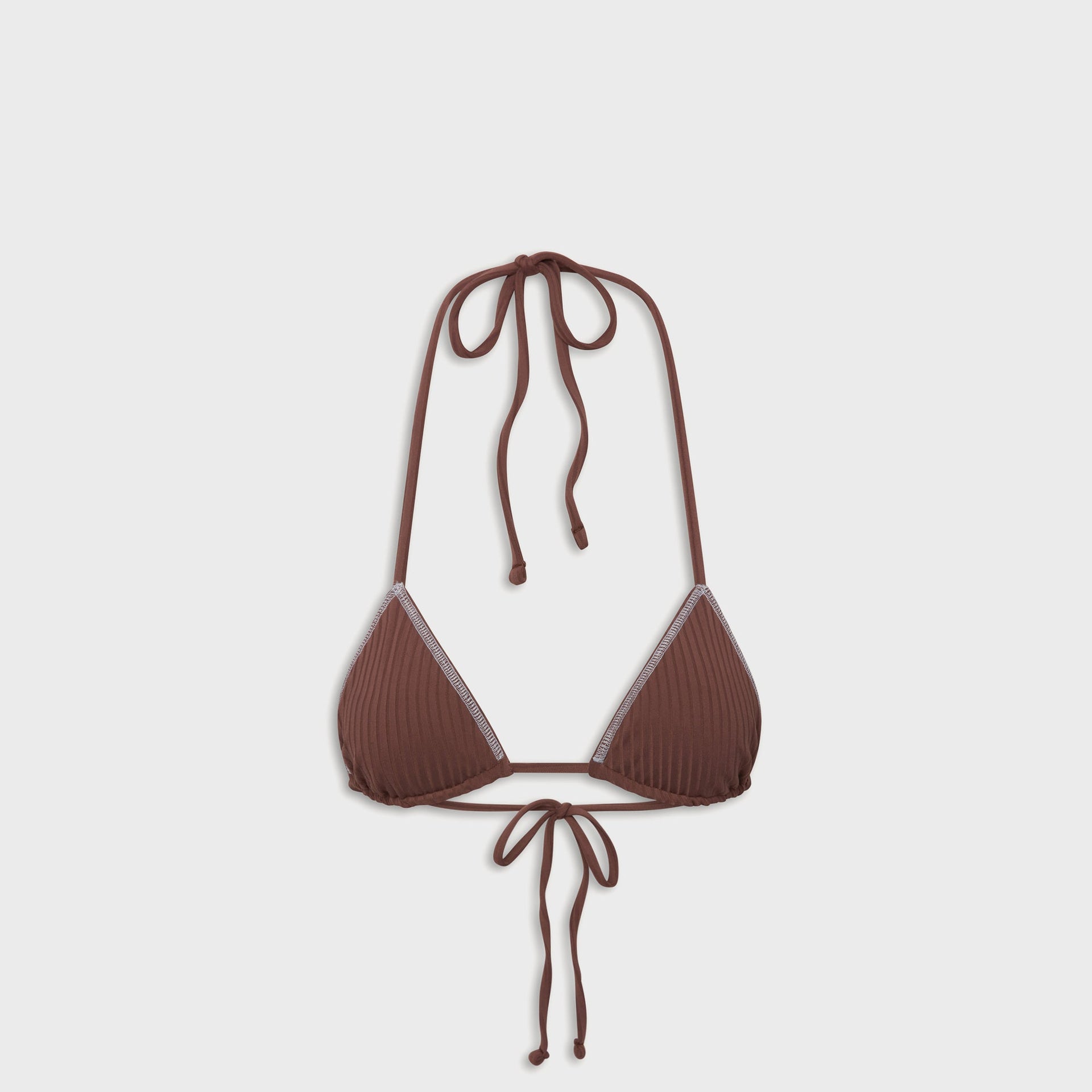 Frankies Bikinis Nick Ribbed Top in Brown Sugar