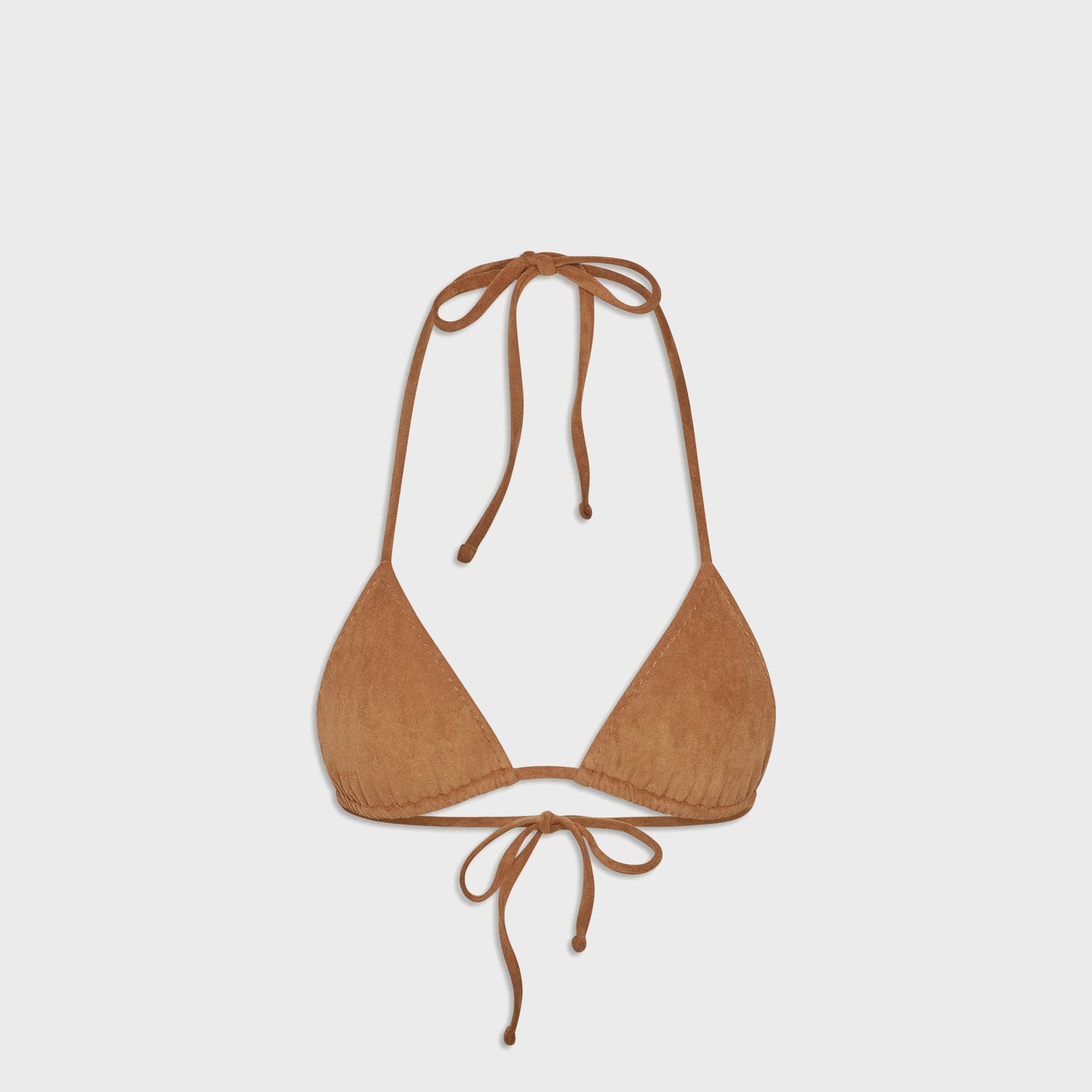 Frankies Bikinis x Bella Hadid Nick Suede Top in Sunkissed Suede