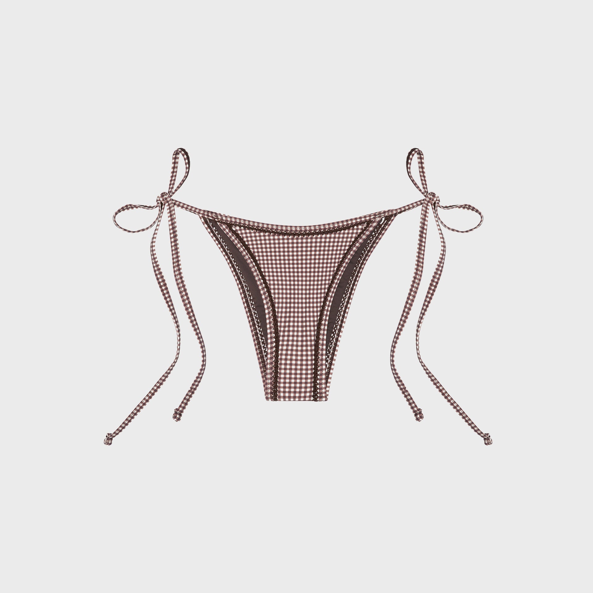 Frankies Bikinis x Bella Hadid Mackenzie Bottom in Dream Eyelet Gingham