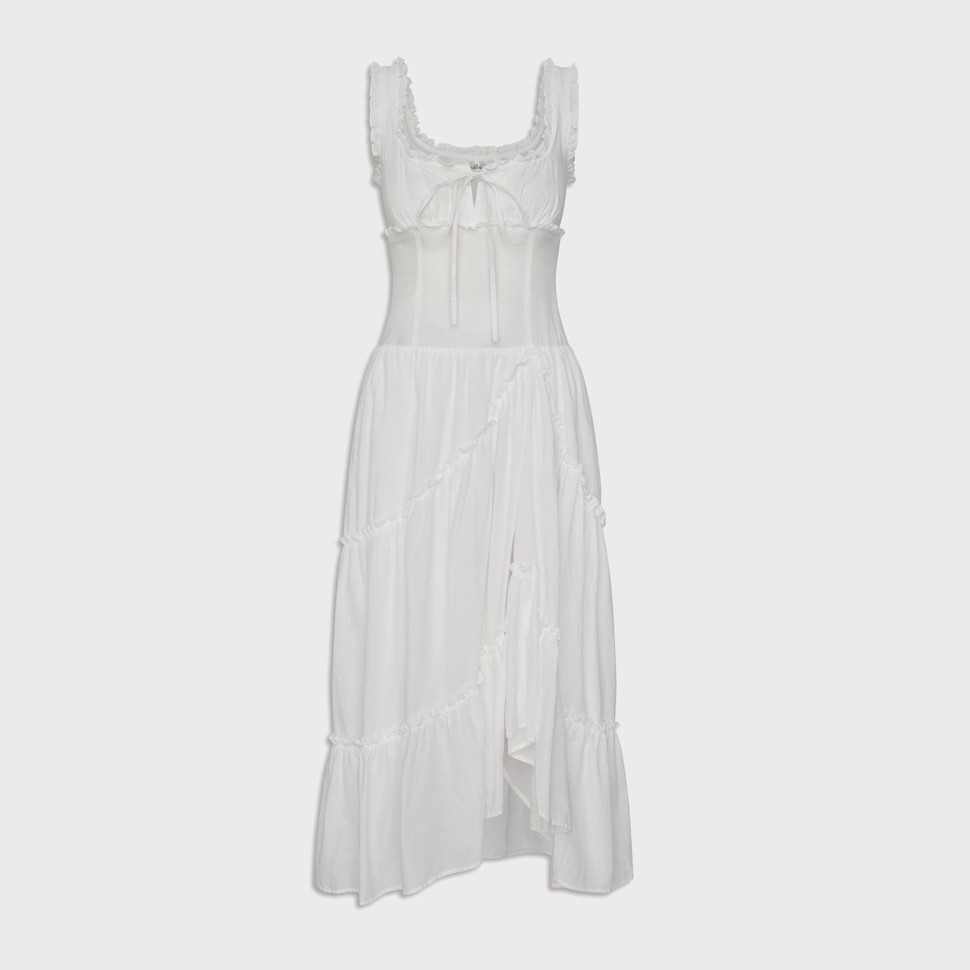 Frankies Bikinis Keepsake Gauze Maxi Dress - Daisy White