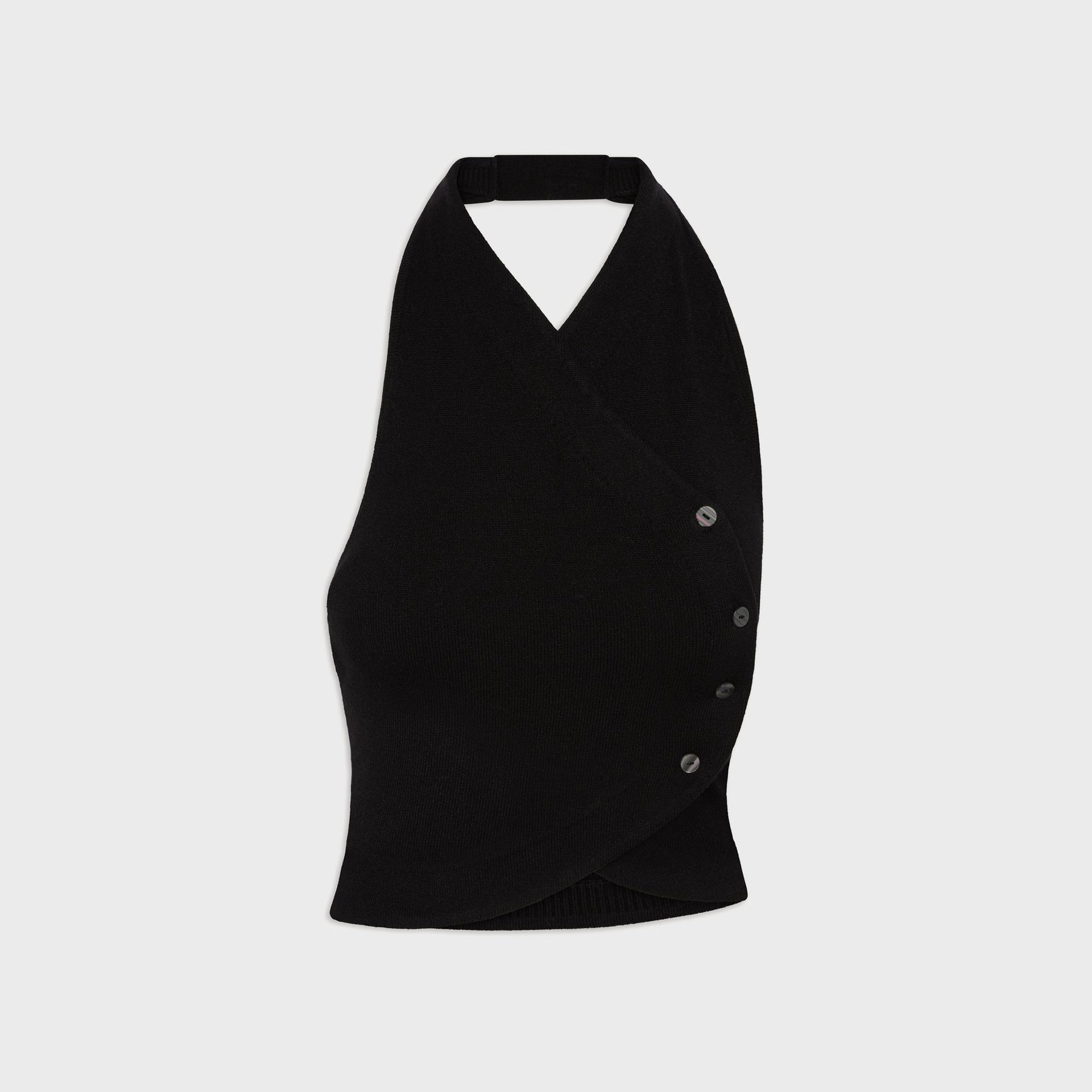 Frankies Bikinis Ryder Cloud Knit Halter Top - Black