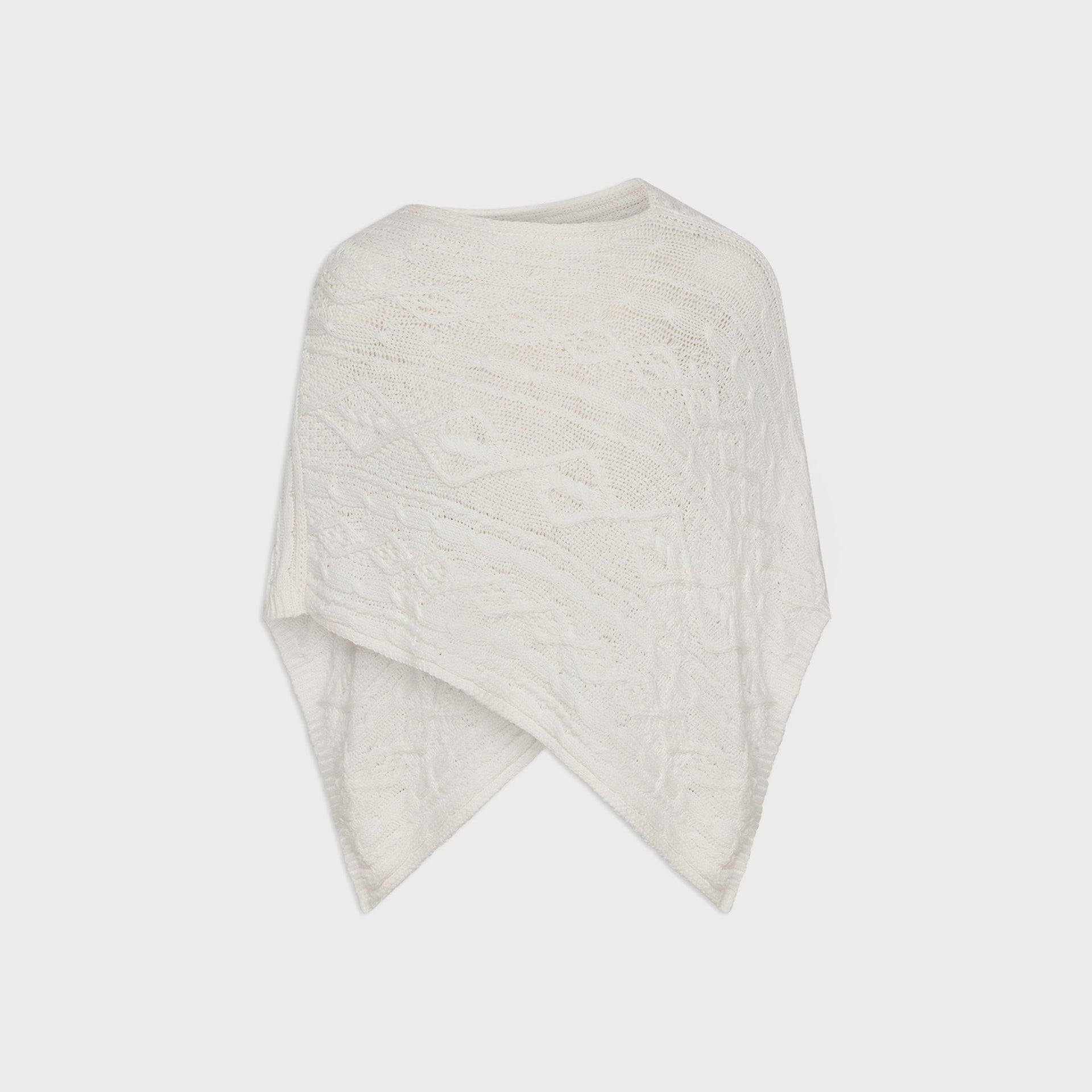 Frankies Bikinis Aspen Cable Knit Poncho - Honeymoon