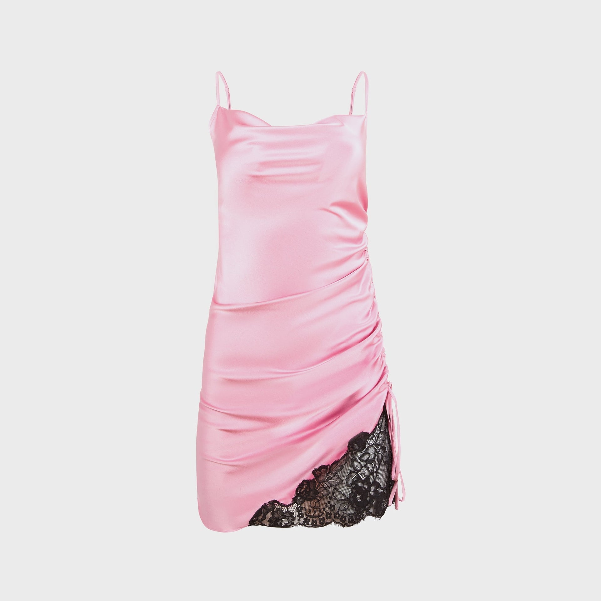 Fleur du Mal Silk Ruched Dress in Bisou