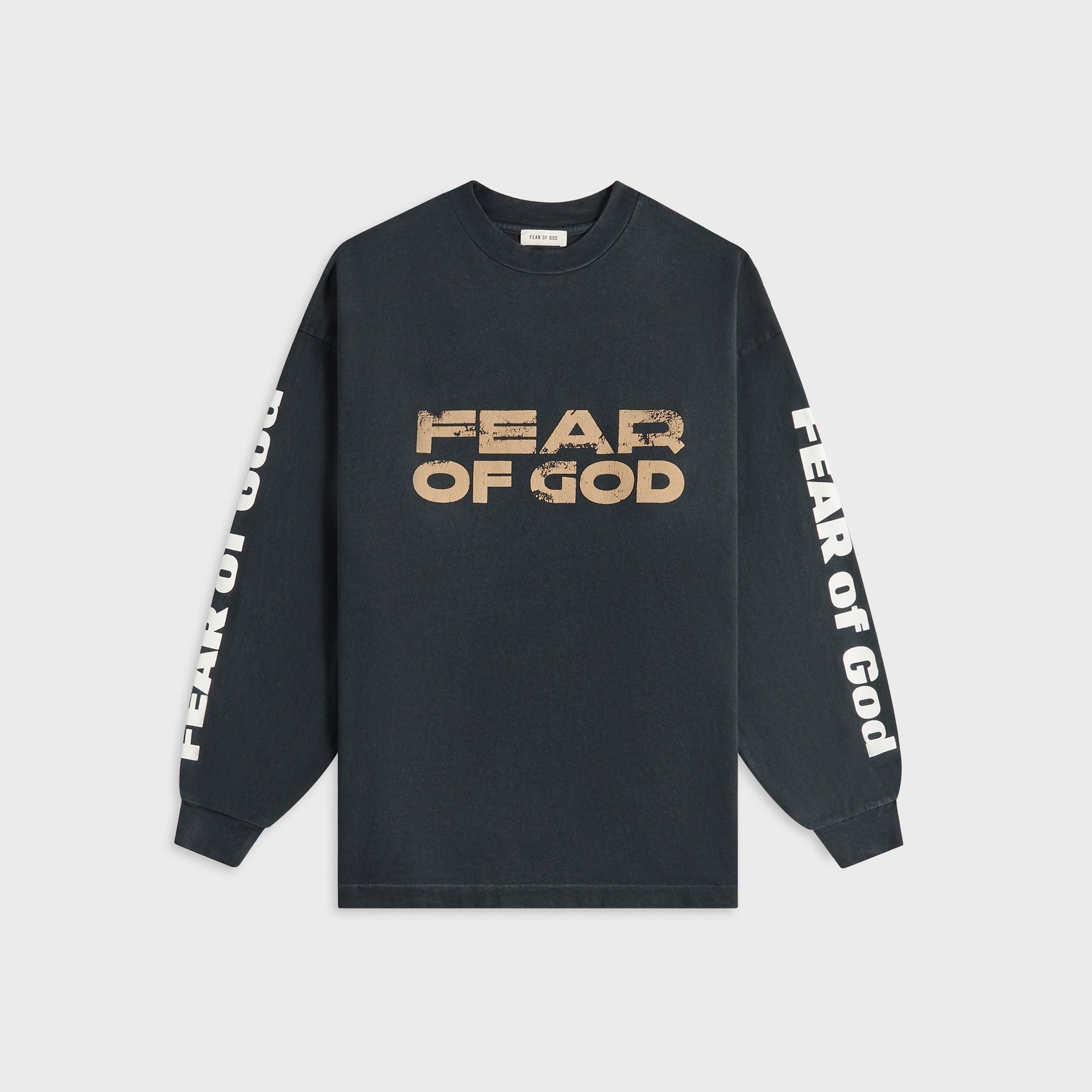 Fear of God Relaxed Long Sleeve "Fear of God" Tee - Black