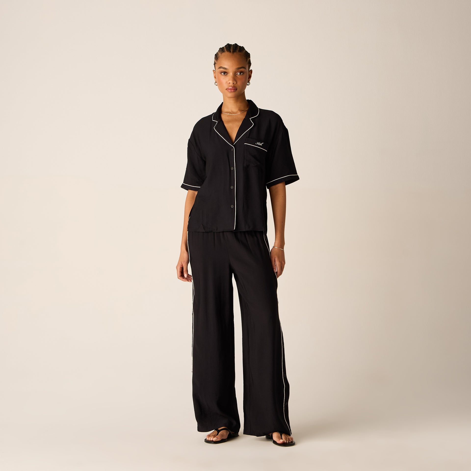 Kith Women Elena Snap Front Shirt - Black