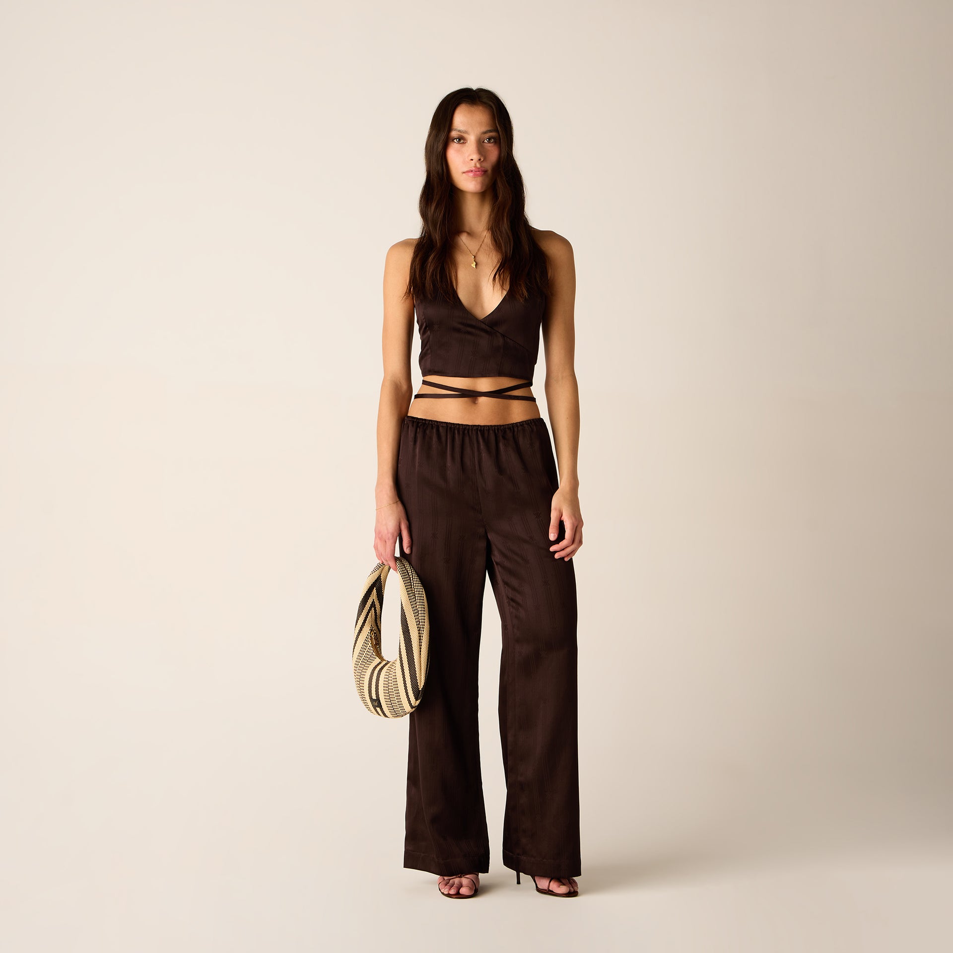 Kith Women Shir Crest Satin Wrap Vest - Incognito