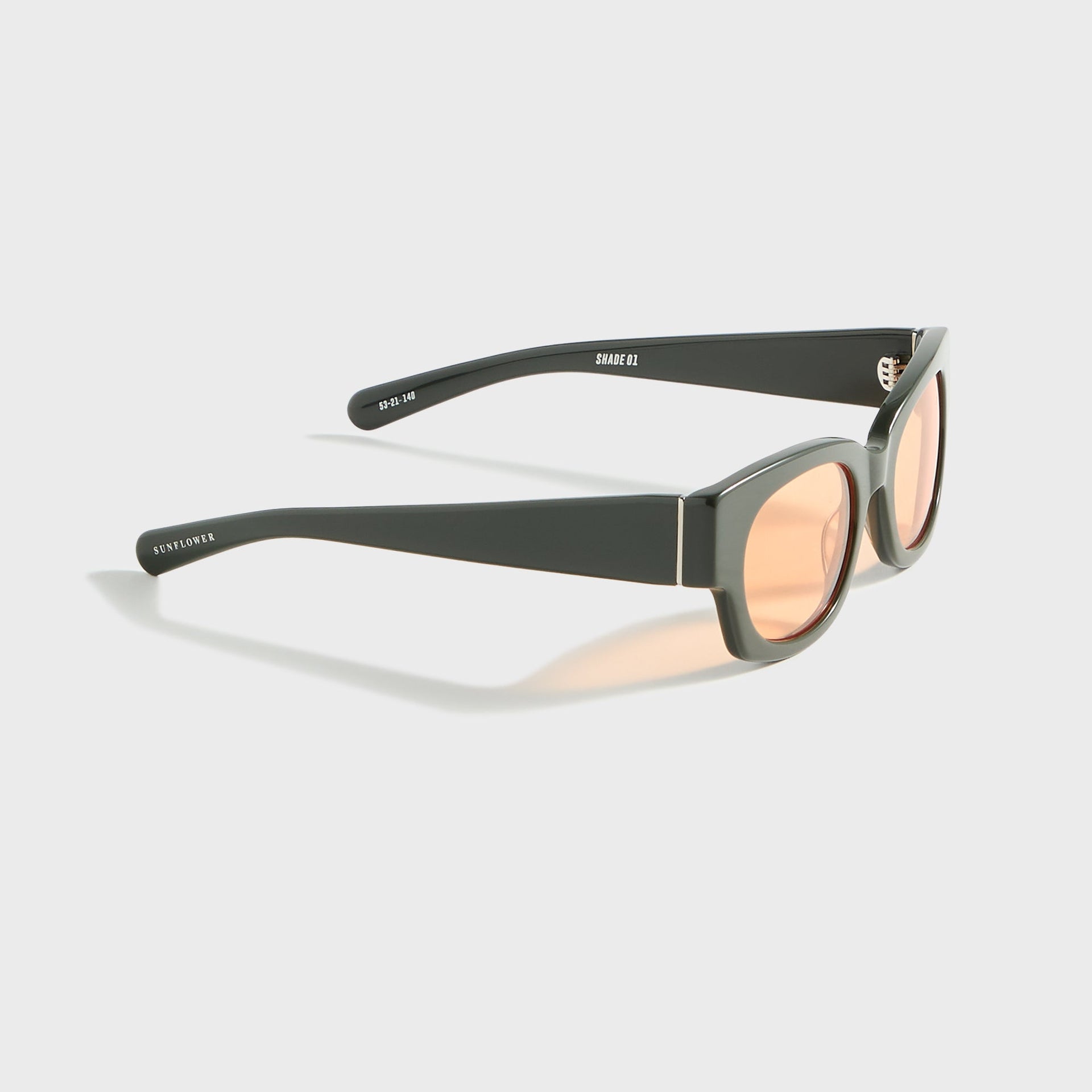 Flatlist Shade 01 in Solid Forest Dk Green / Solid Orange Lens