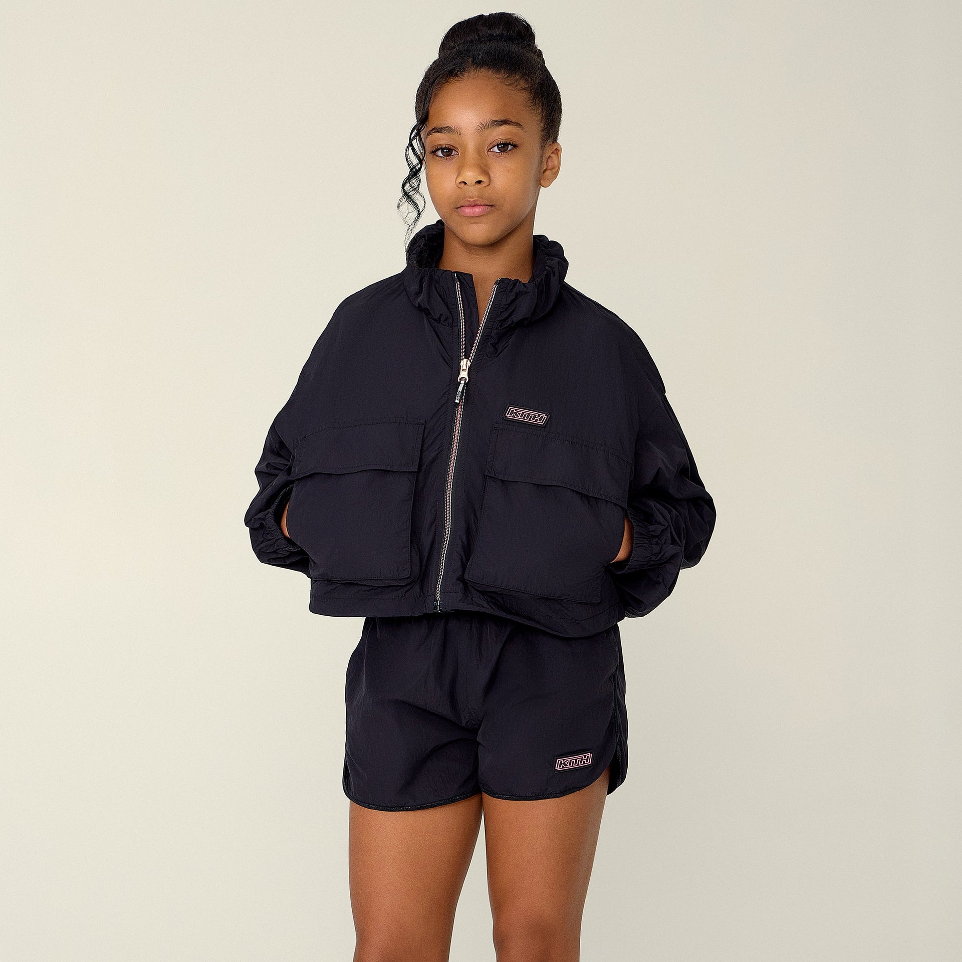 Kith Kids Raena Cropped Track Jacket - Black