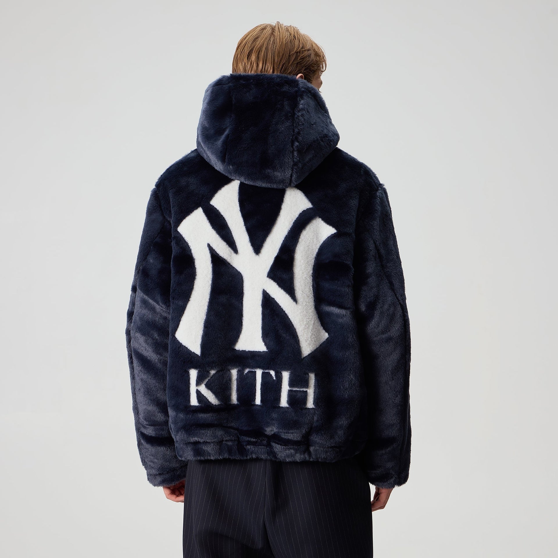 Kith for the New York Yankees Faux Fur Jacquard Jaysen Hoodie - Nocturnal