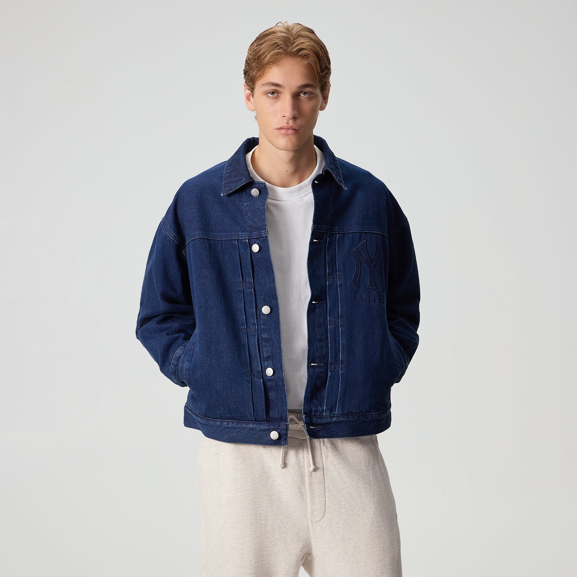 Kith for the New York Yankees Jay Indigo Denim Jacket - Mid Indigo