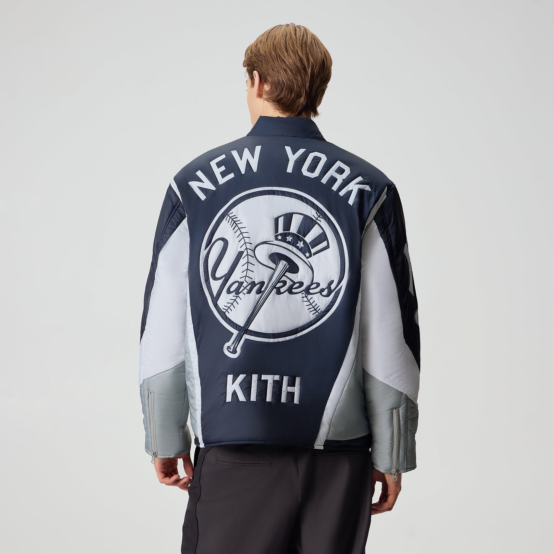 Kith for the New York Yankees Zip Brixton Puffed Shirt Jacket - Statue