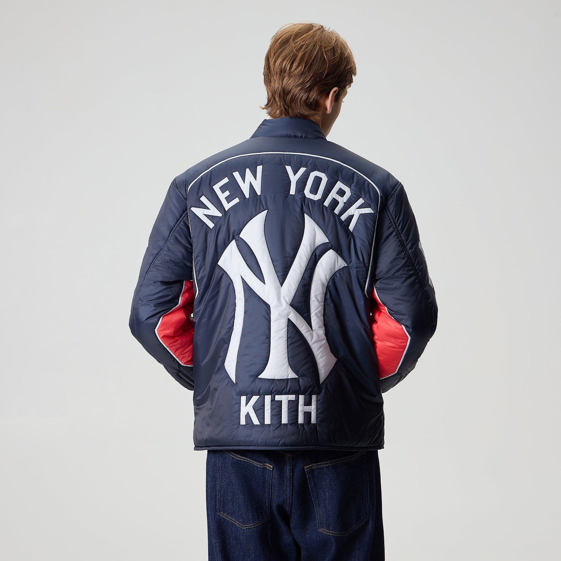 Kith for the New York Yankees Zip Brixton Puffed Shirt Jacket - Nocturnal