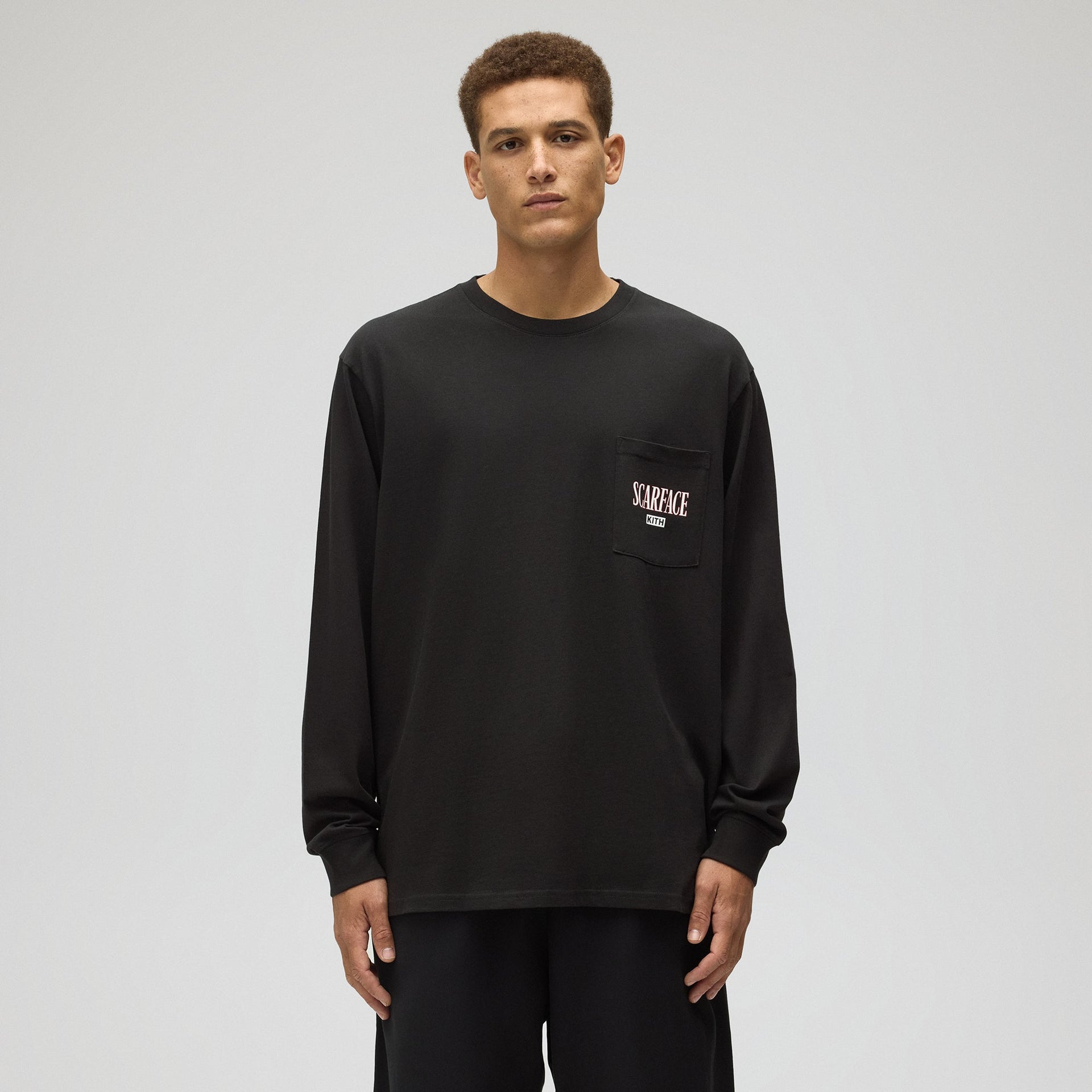 Kith for Scarface Statue Long Sleeve Pocket Tee - Black