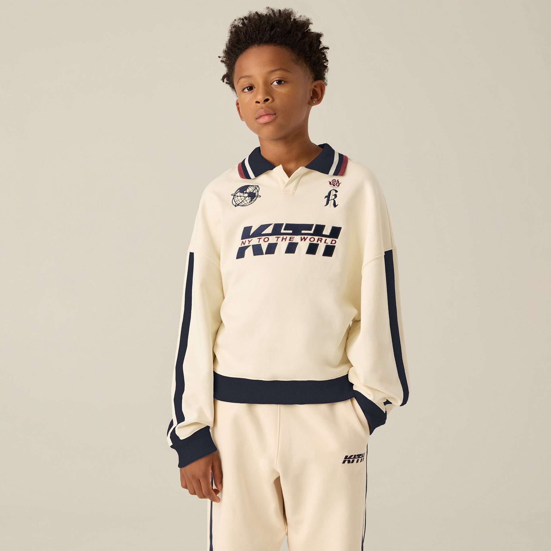 Kith Kids Collegiate Nelson Collared Pullover - Muslin