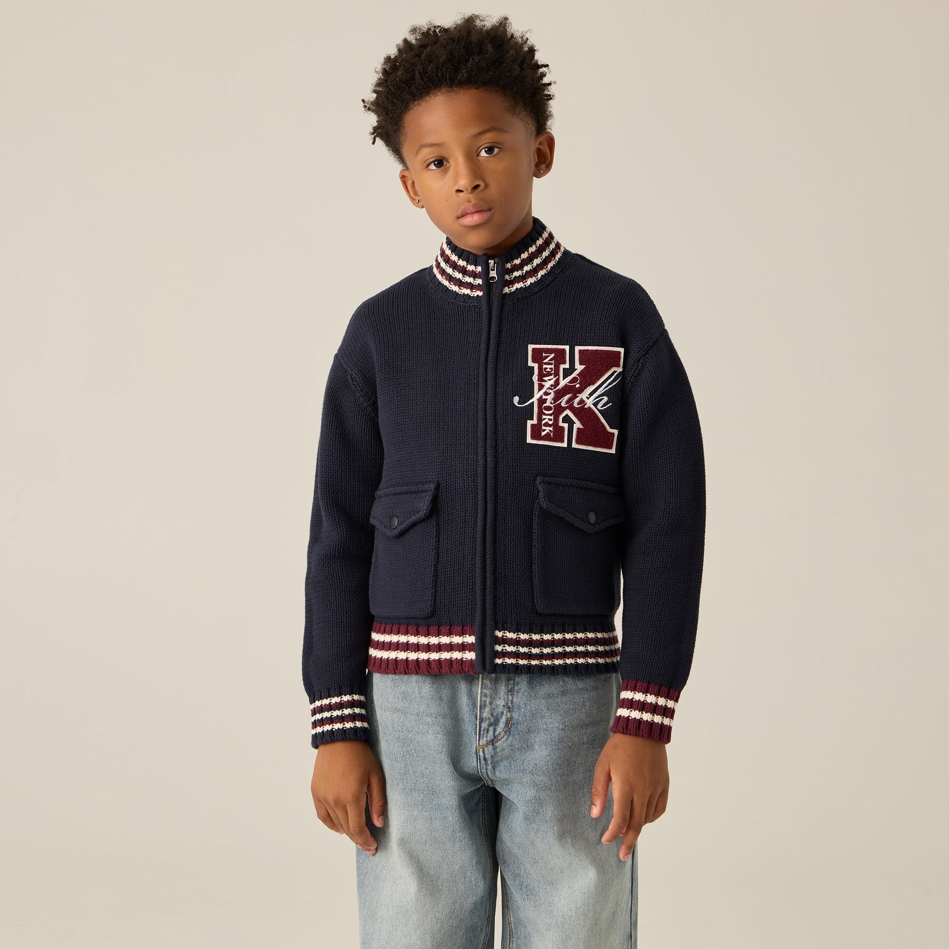 Kith Kids Varsity Coaches Wyona Sweater - Nocturnal