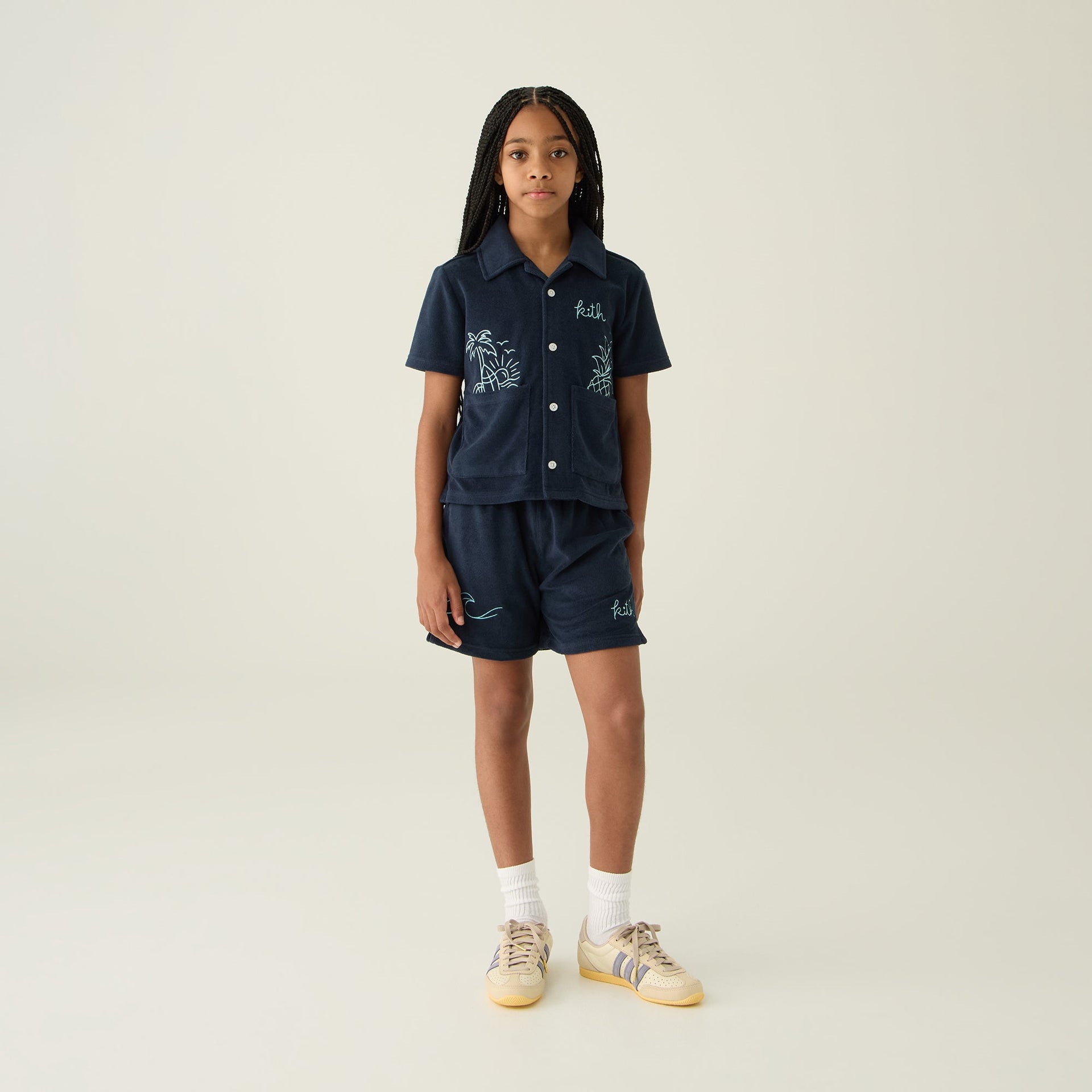 Kith Kids Novelty Terry Camp Shirt - Nocturnal