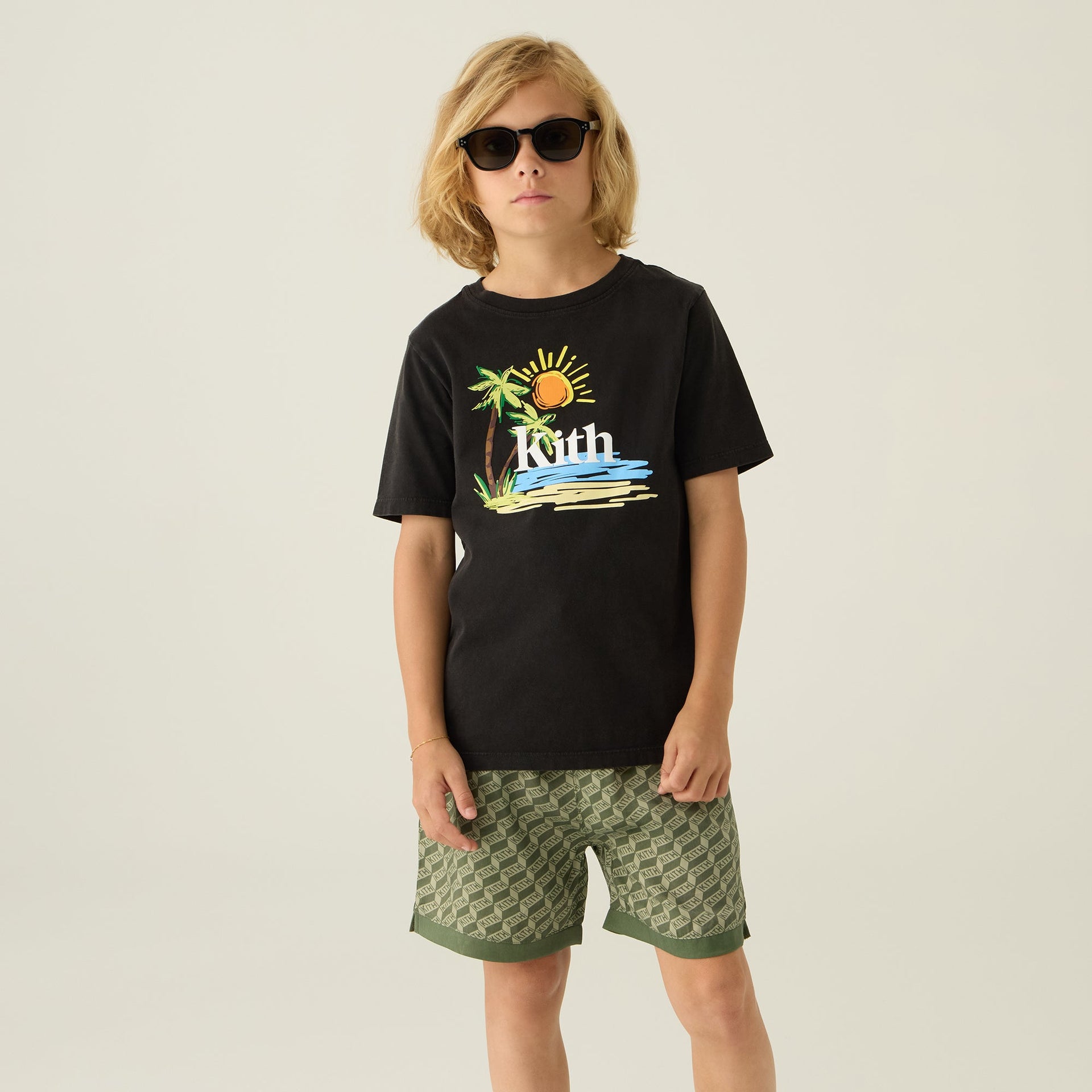 Kith Kids Summer Serif Vintage Tee - Black