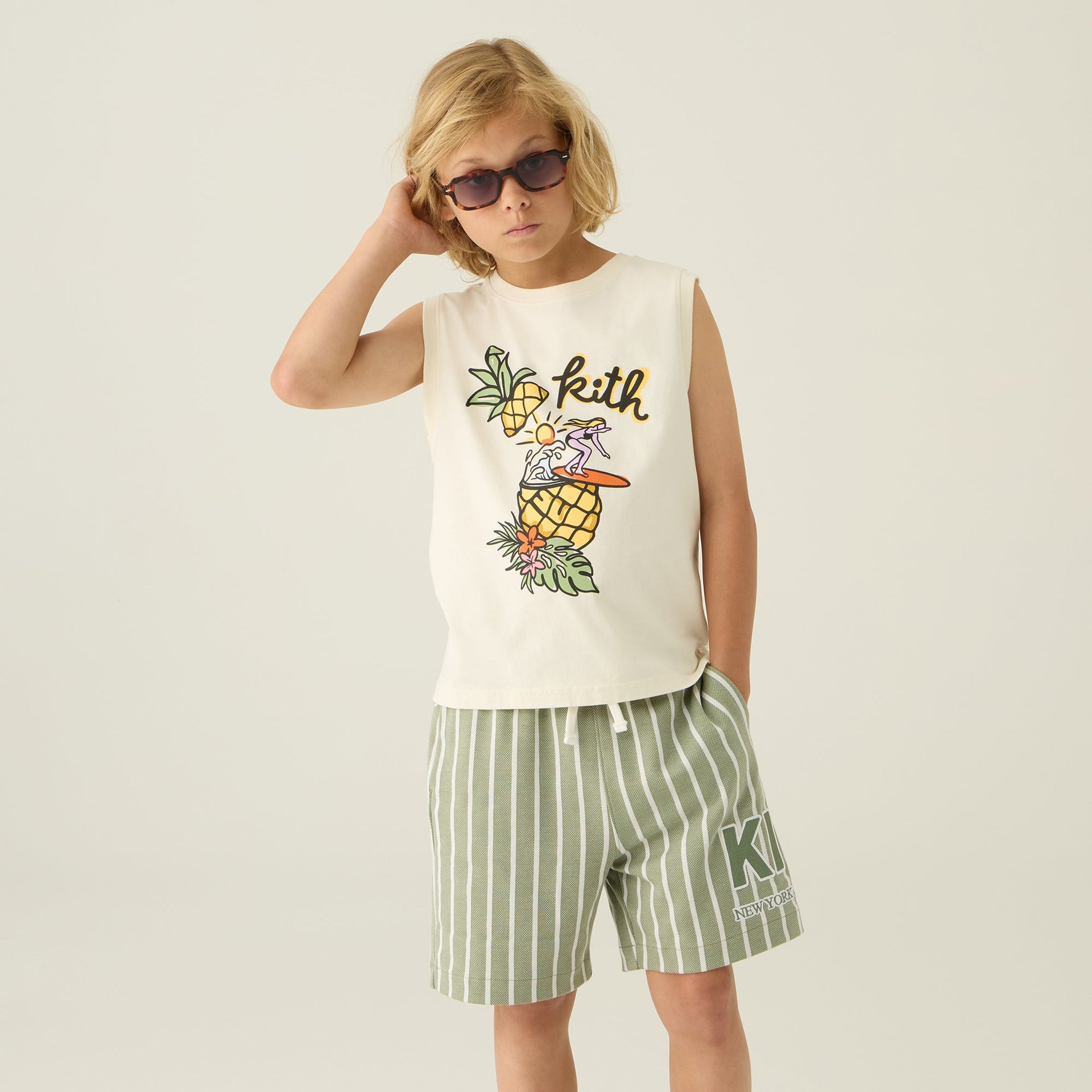 Kith Kids Pineapple Surfer Muscle Tank - Silk
