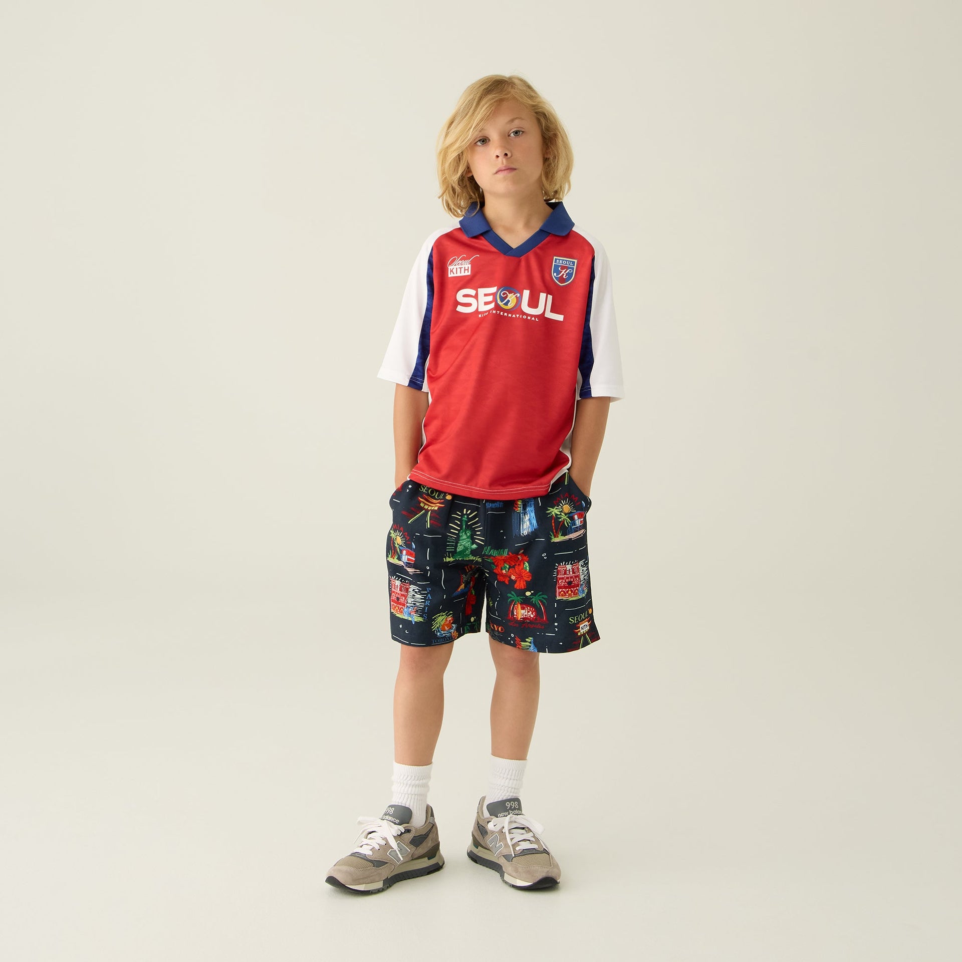 Kith Kids Souvenir Stamp Thompson Camp Short - Nocturnal