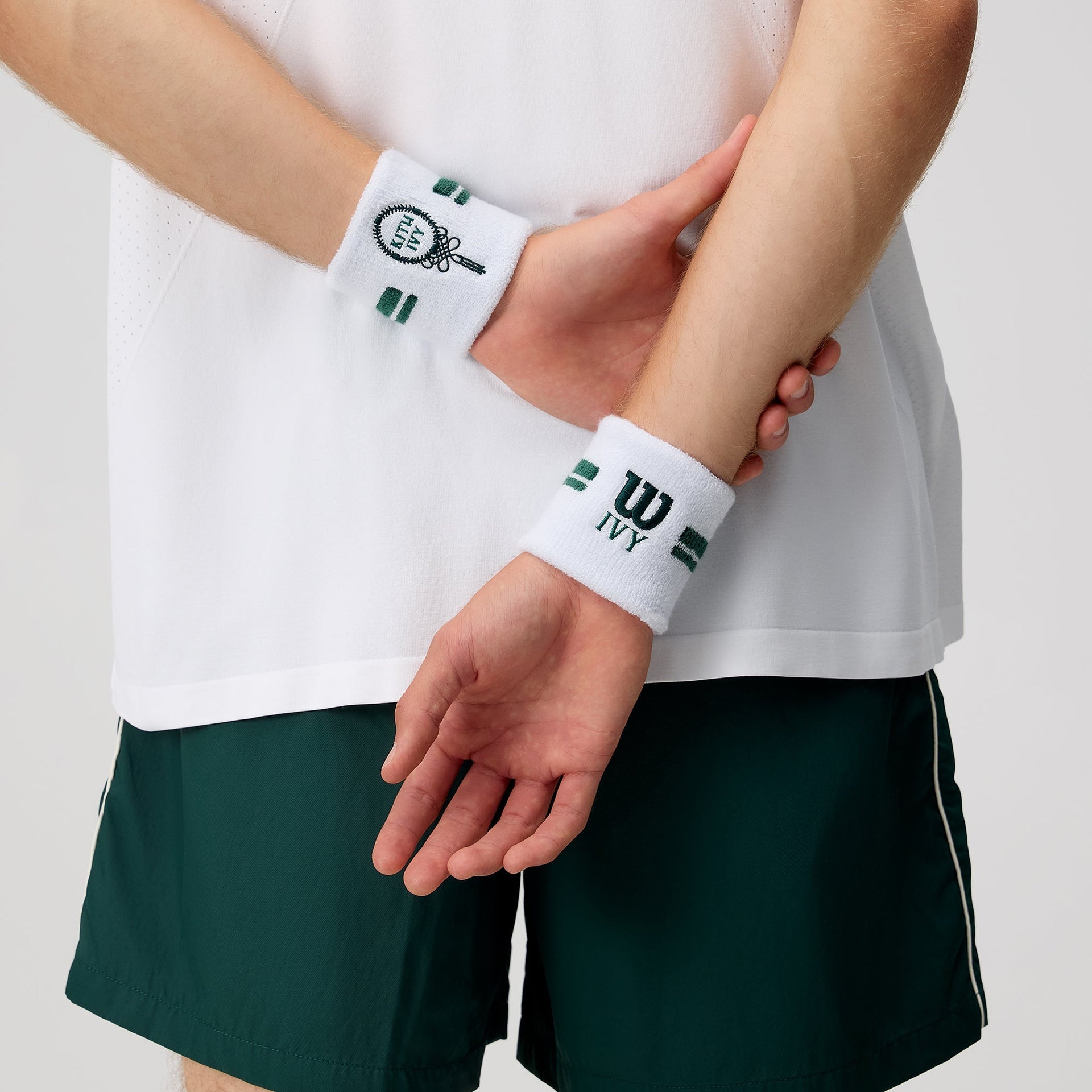 Kith Ivy for Wilson Terry Stripe Wristbands - White